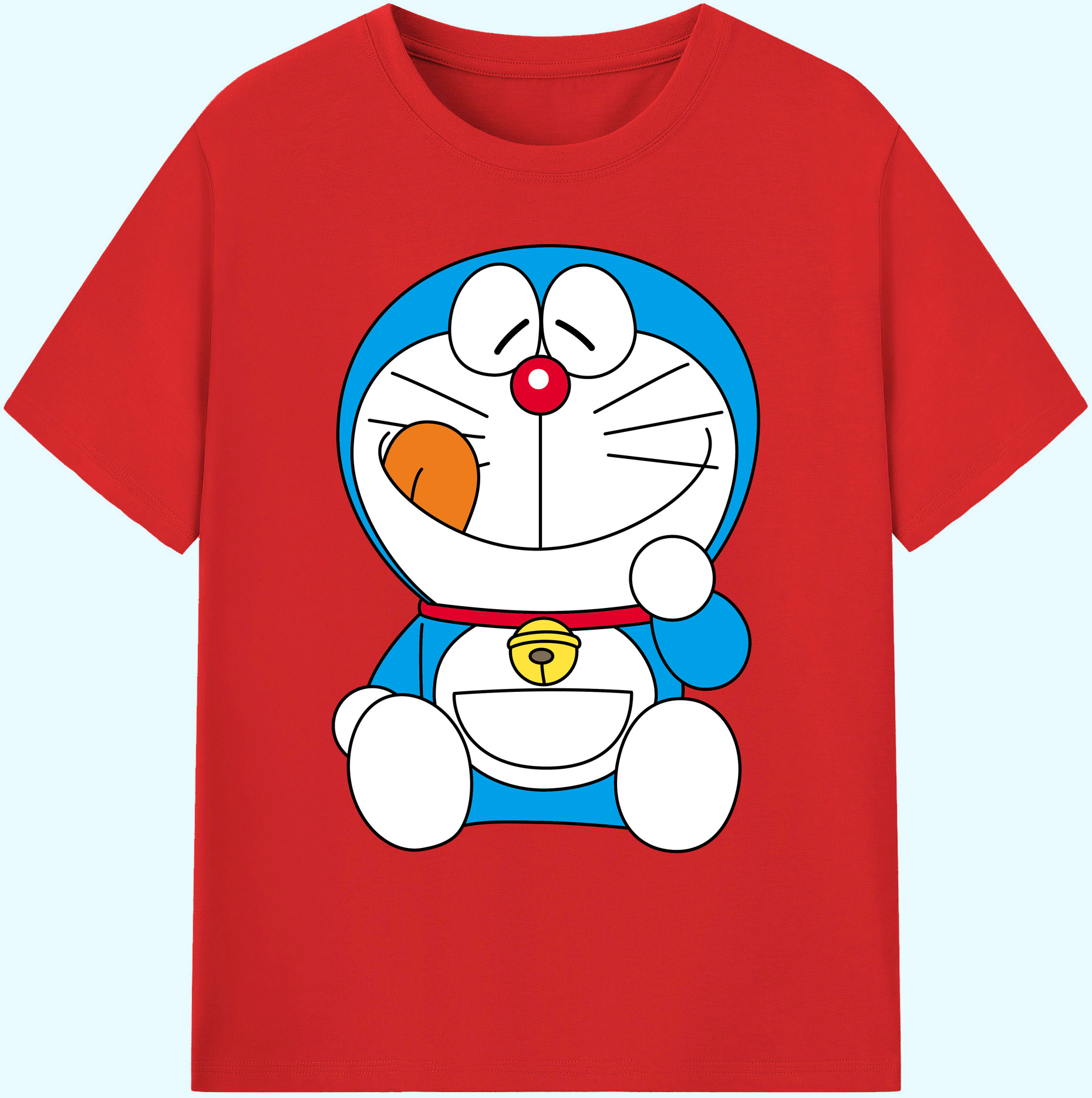 （画像用） ドラえもん Doraemon 綿100％ メンズ半袖Tシャツ｜肌触りやわらか＆通気性