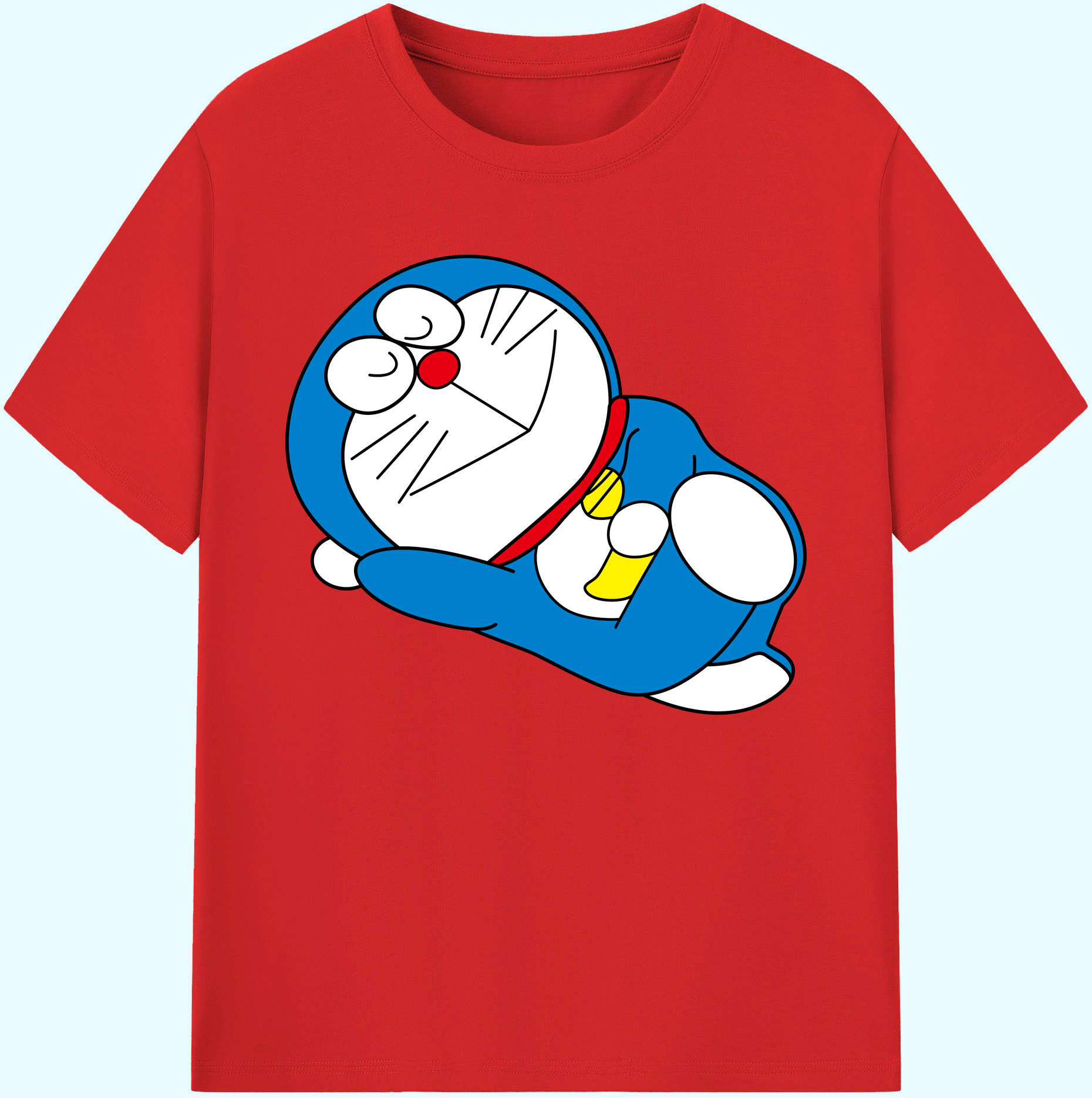 （画像用） ドラえもん Doraemon 綿100％ メンズ半袖Tシャツ｜肌触りやわらか＆通気性
