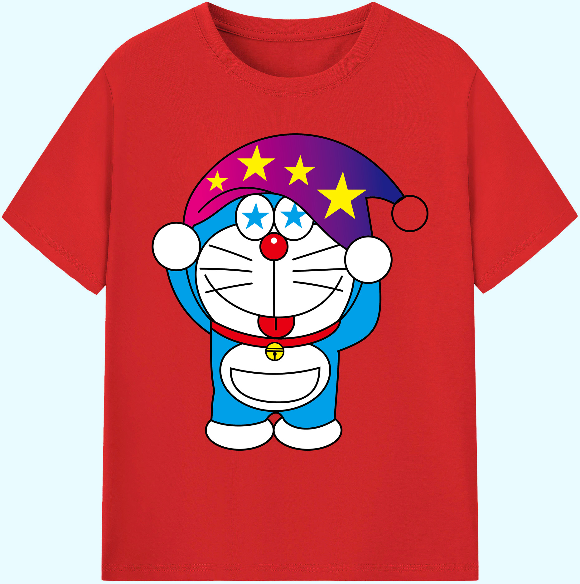 （画像用） ドラえもん Doraemon 綿100％ メンズ半袖Tシャツ｜肌触りやわらか＆通気性