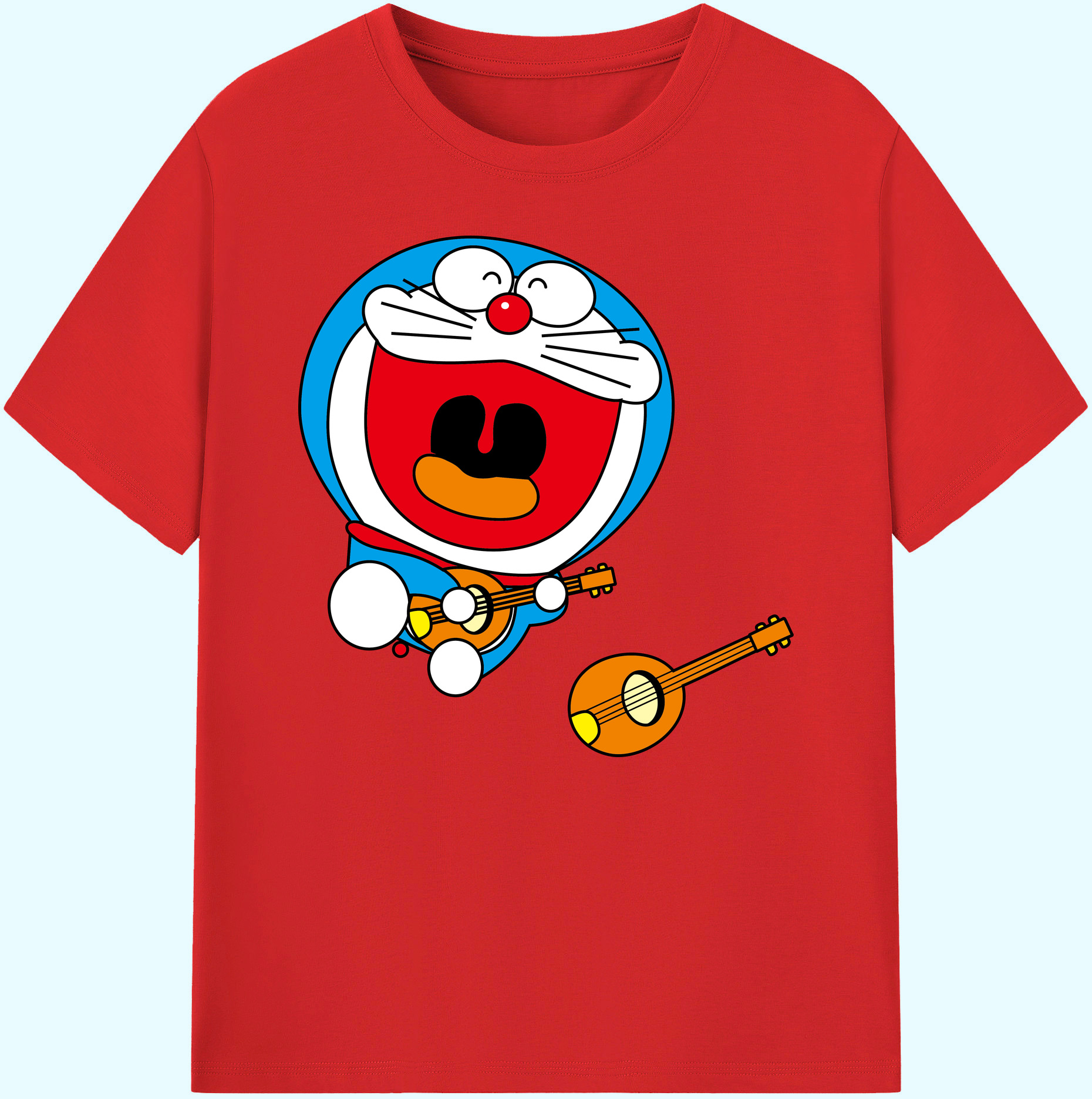 （画像用） ドラえもん Doraemon 綿100％ メンズ半袖Tシャツ｜肌触りやわらか＆通気性