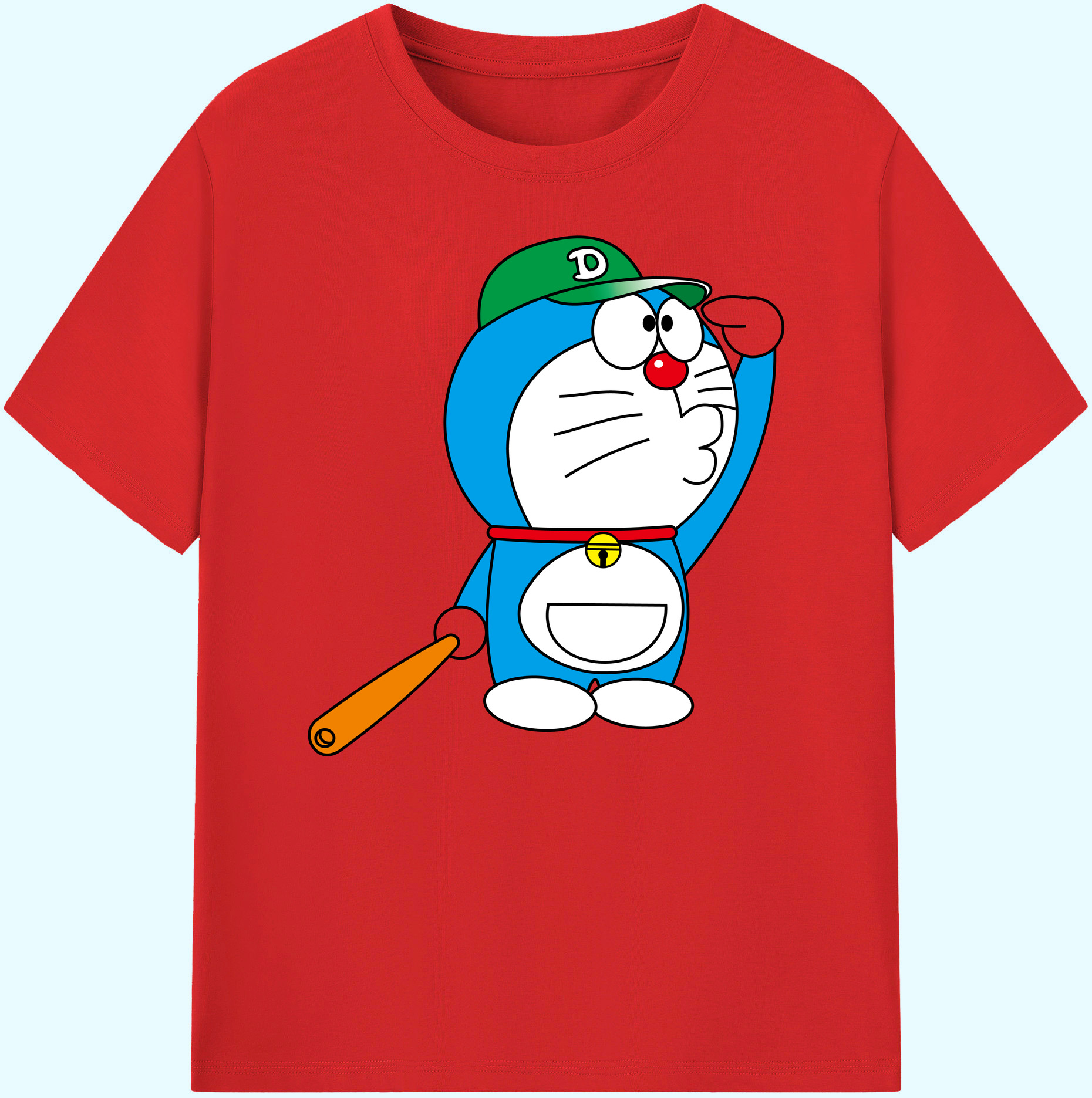 （画像用） ドラえもん Doraemon 綿100％ メンズ半袖Tシャツ｜肌触りやわらか＆通気性