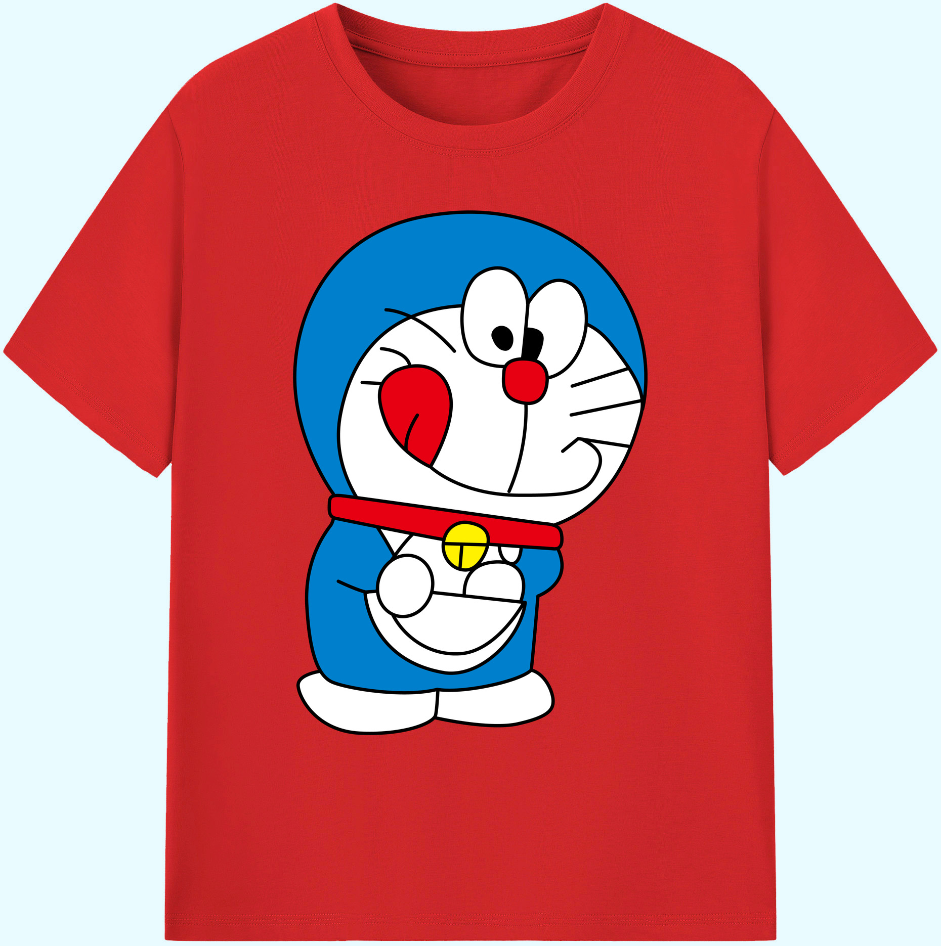 （画像用） ドラえもん Doraemon 綿100％ メンズ半袖Tシャツ｜肌触りやわらか＆通気性