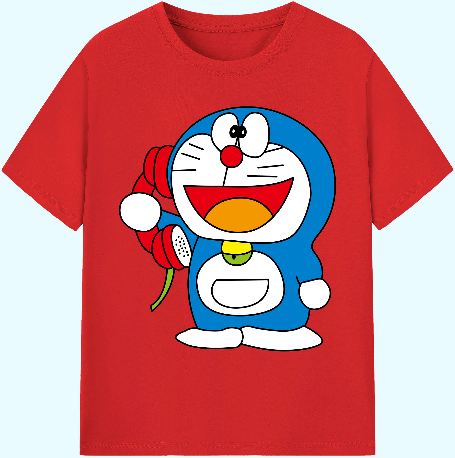 （画像用） ドラえもん Doraemon 綿100％ メンズ半袖Tシャツ｜肌触りやわらか＆通気性