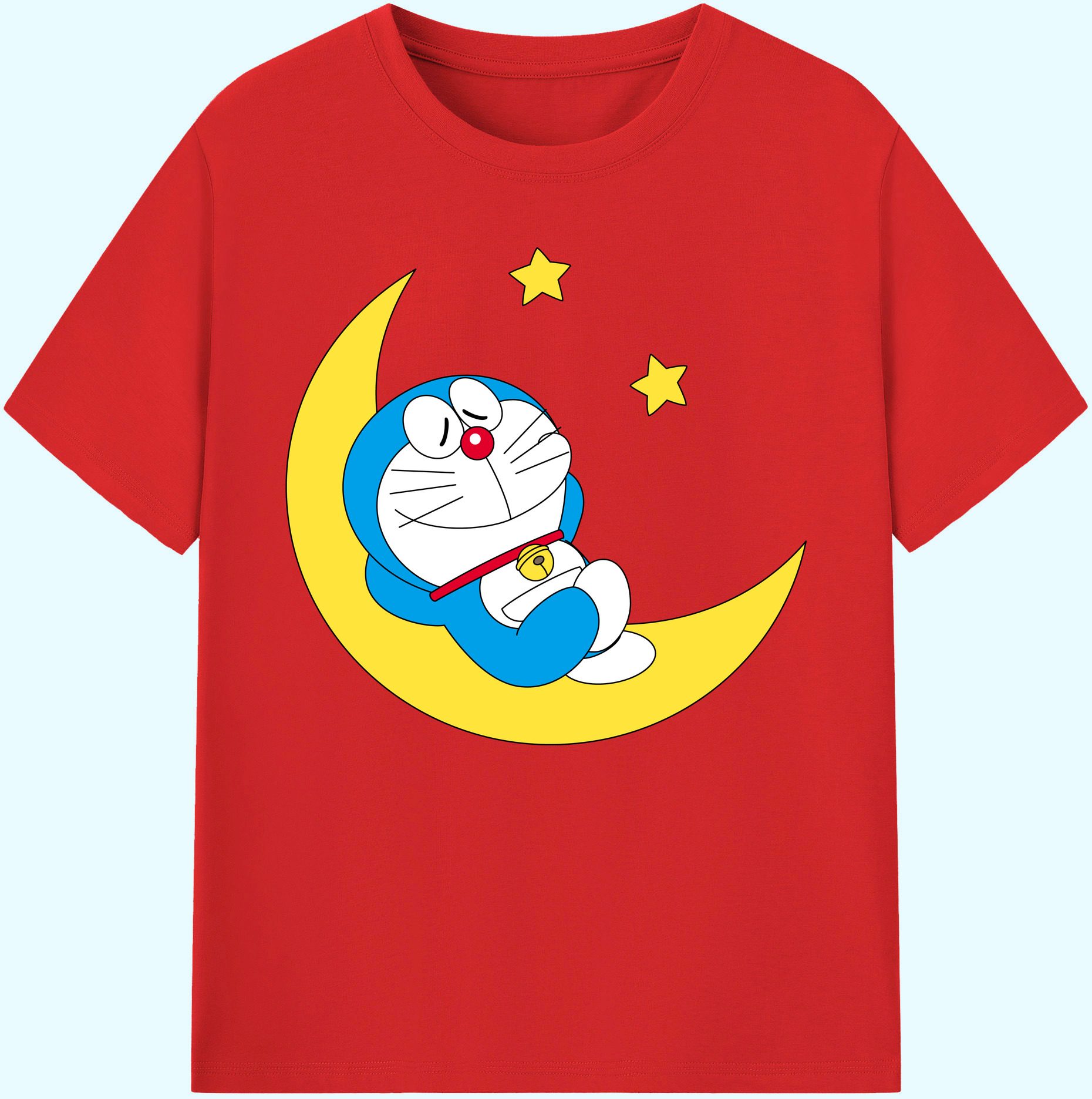 （画像用） ドラえもん Doraemon 綿100％ メンズ半袖Tシャツ｜肌触りやわらか＆通気性