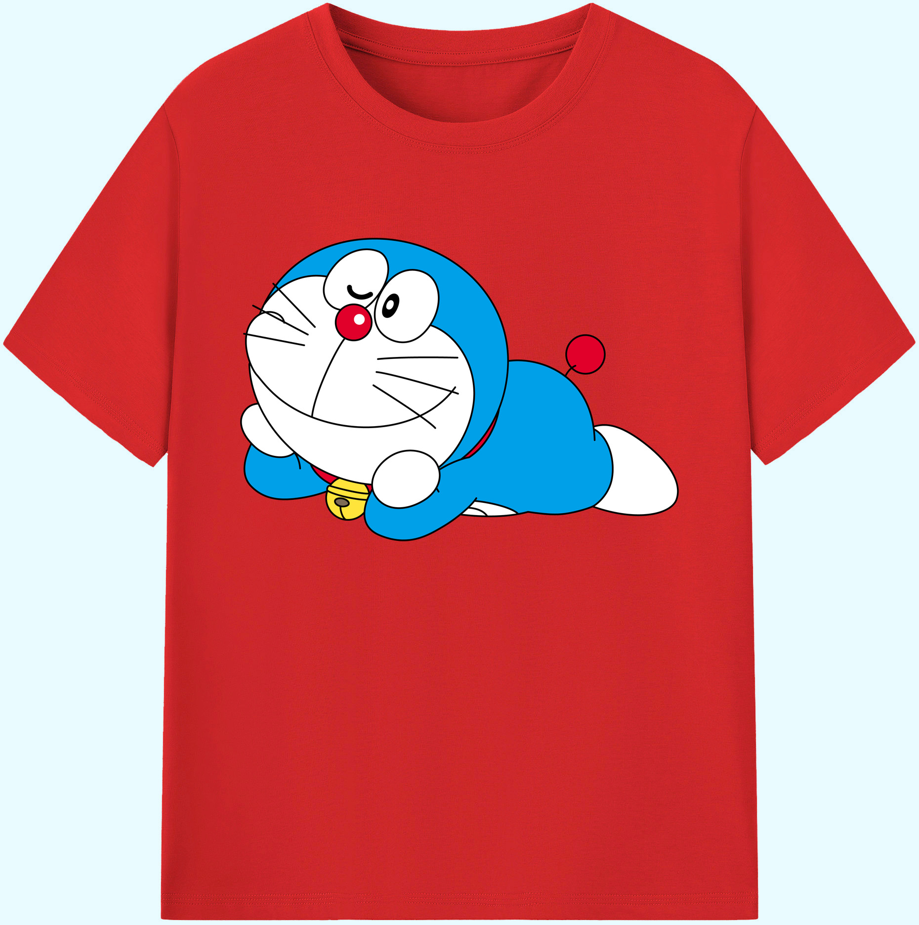 （画像用） ドラえもん Doraemon 綿100％ メンズ半袖Tシャツ｜肌触りやわらか＆通気性