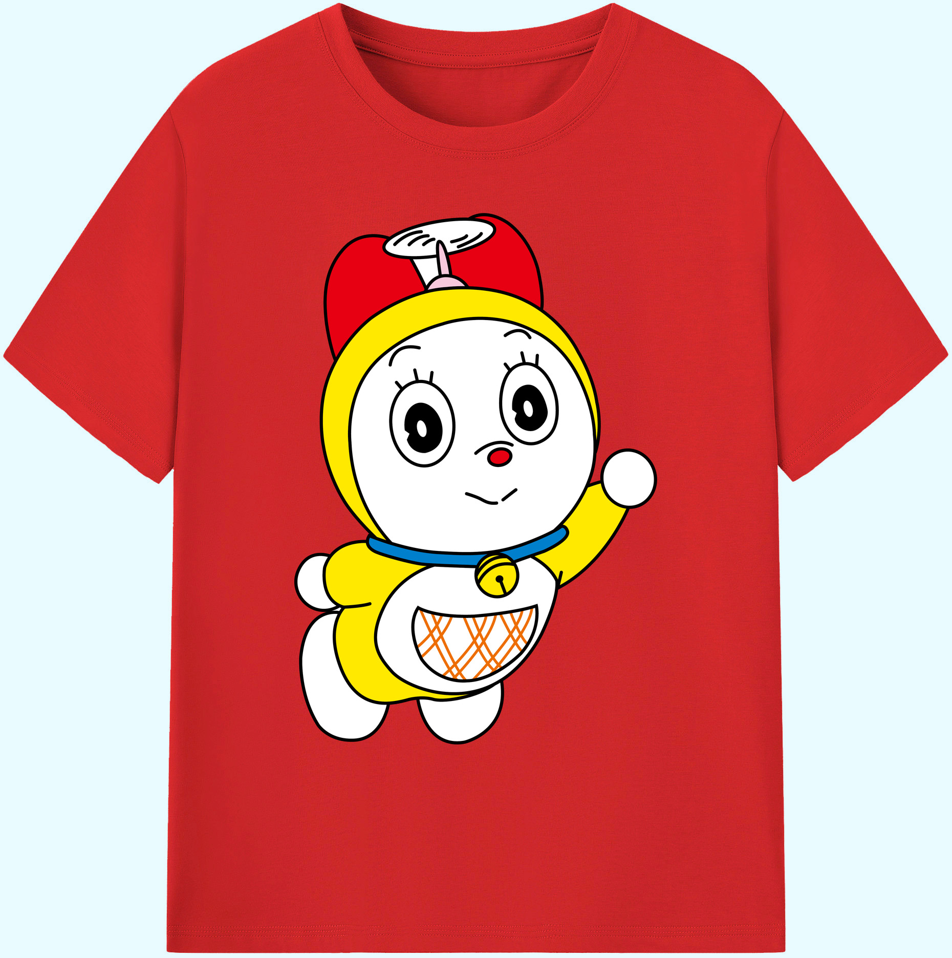 （画像用） ドラえもん ドラミ Doraemon Dorami 綿100％ メンズ半袖Tシャツ｜肌触りやわらか＆通気性