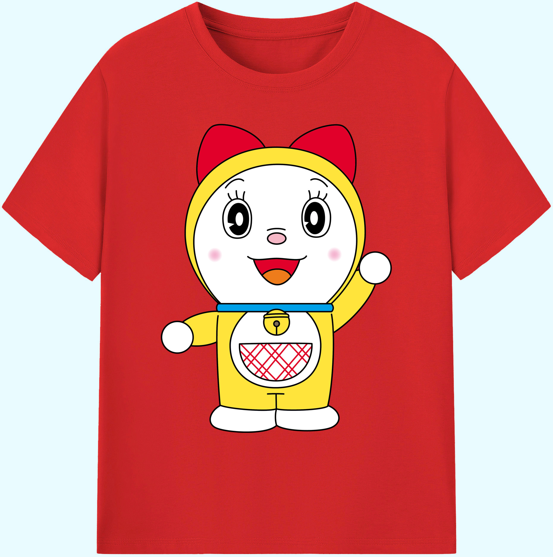 （画像用） ドラえもん ドラミ Doraemon Dorami 綿100％ メンズ半袖Tシャツ｜肌触りやわらか＆通気性