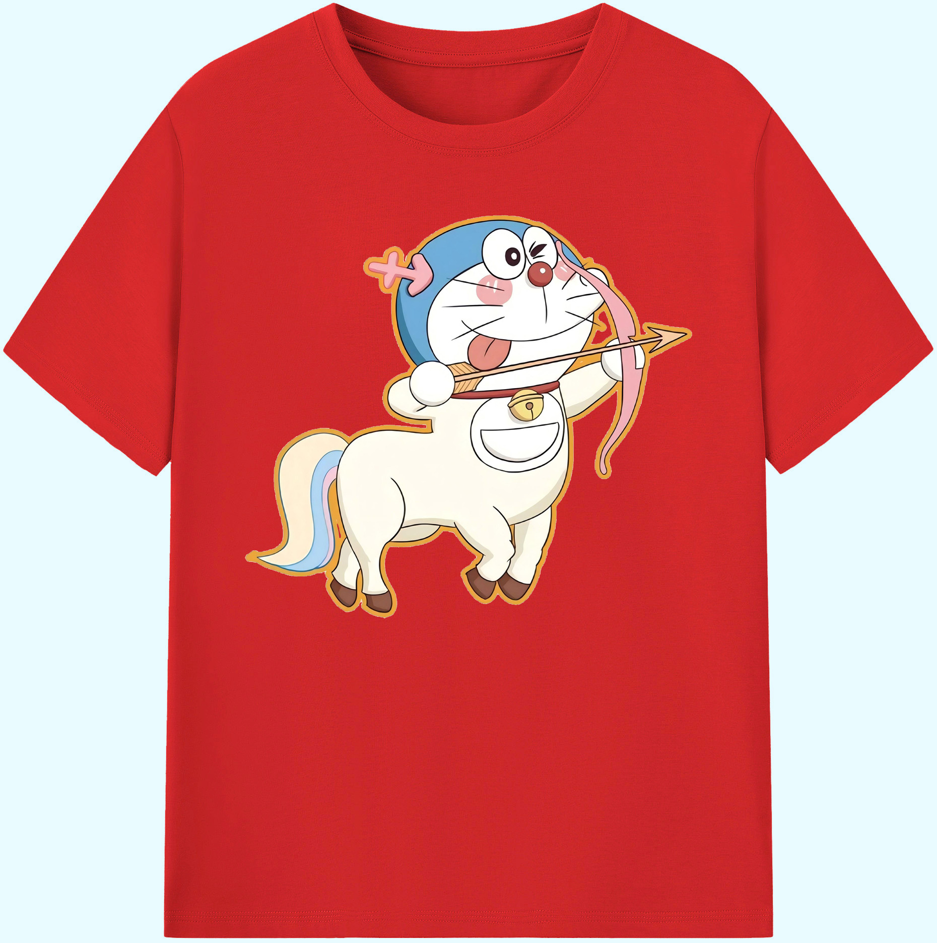 （画像用） ドラえもん Doraemon 綿100％ メンズ半袖Tシャツ｜肌触りやわらか＆通気性
