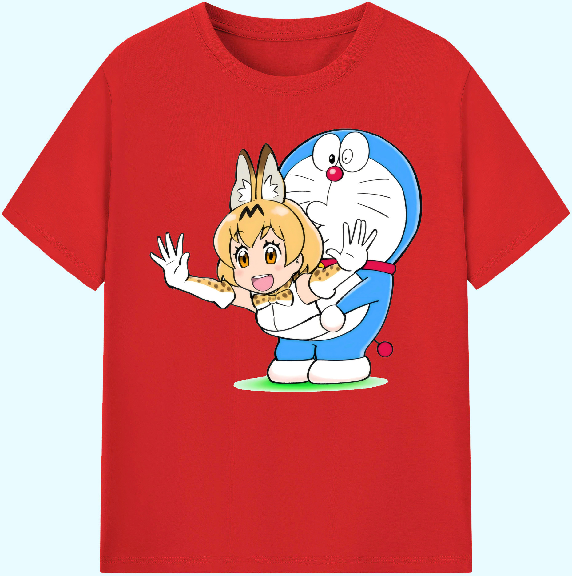 （画像用） ドラえもん Doraemon 綿100％ メンズ半袖Tシャツ｜肌触りやわらか＆通気性