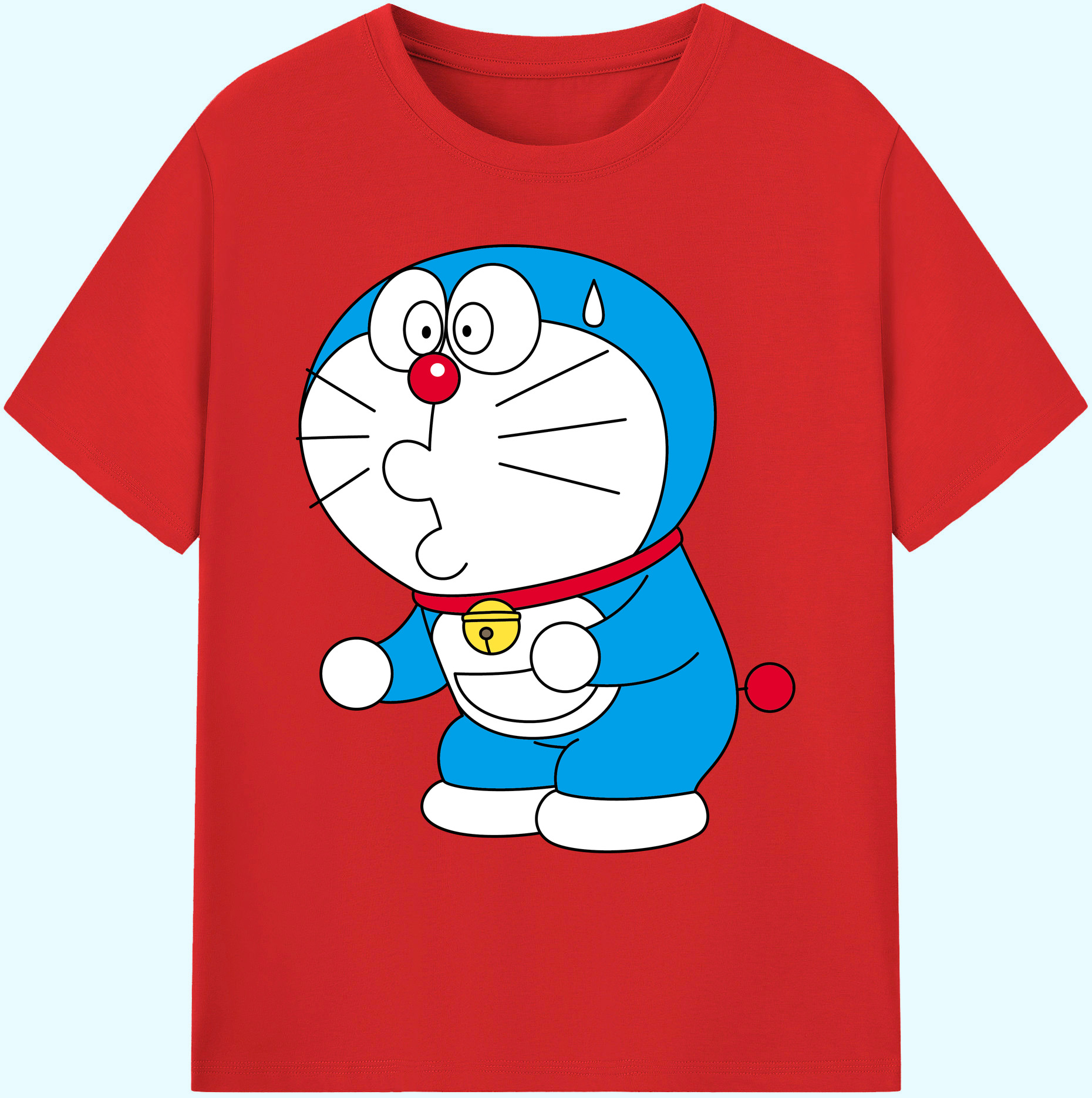 （画像用） ドラえもん Doraemon 綿100％ メンズ半袖Tシャツ｜肌触りやわらか＆通気性