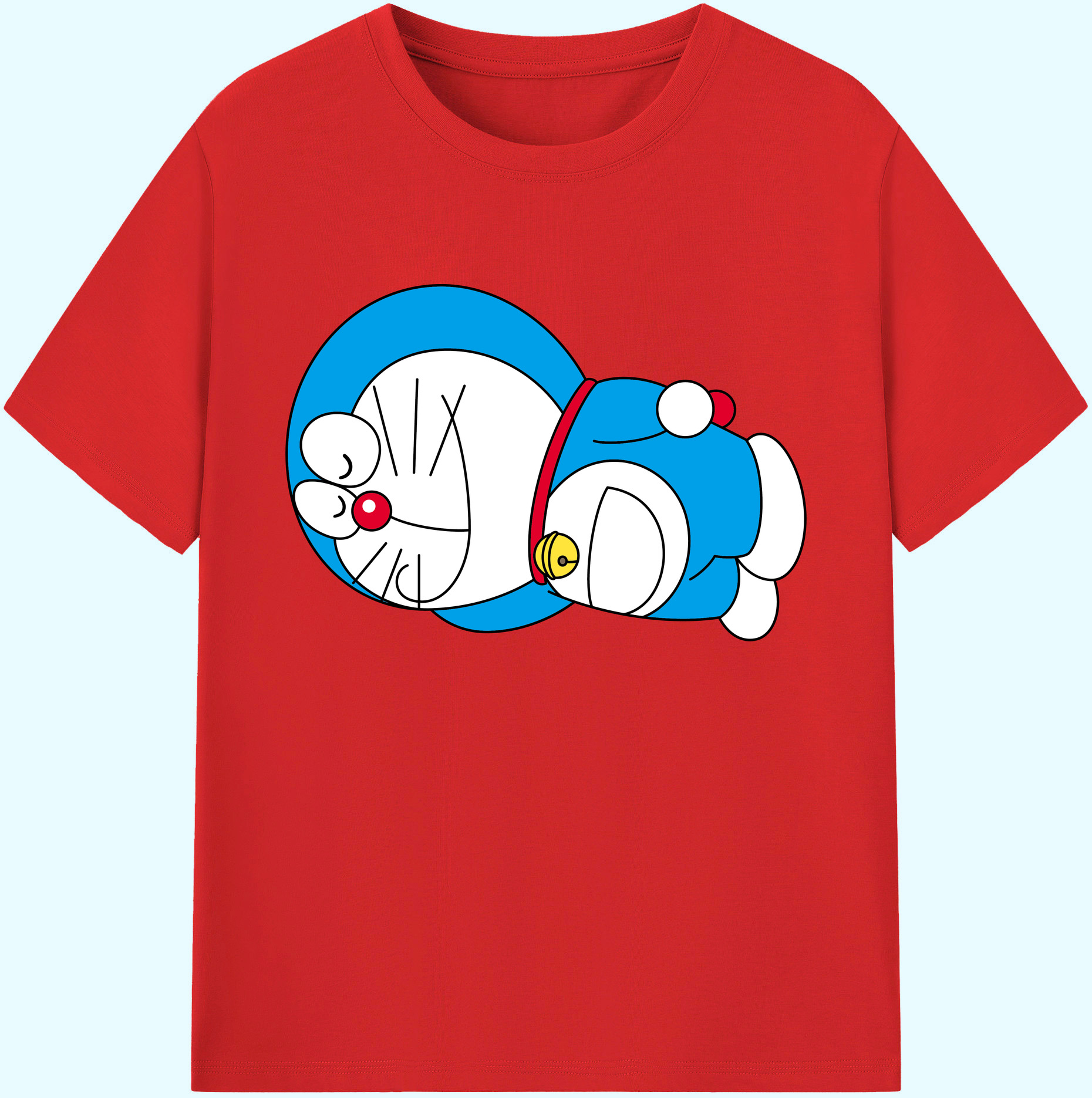 （画像用） ドラえもん Doraemon 綿100％ メンズ半袖Tシャツ｜肌触りやわらか＆通気性