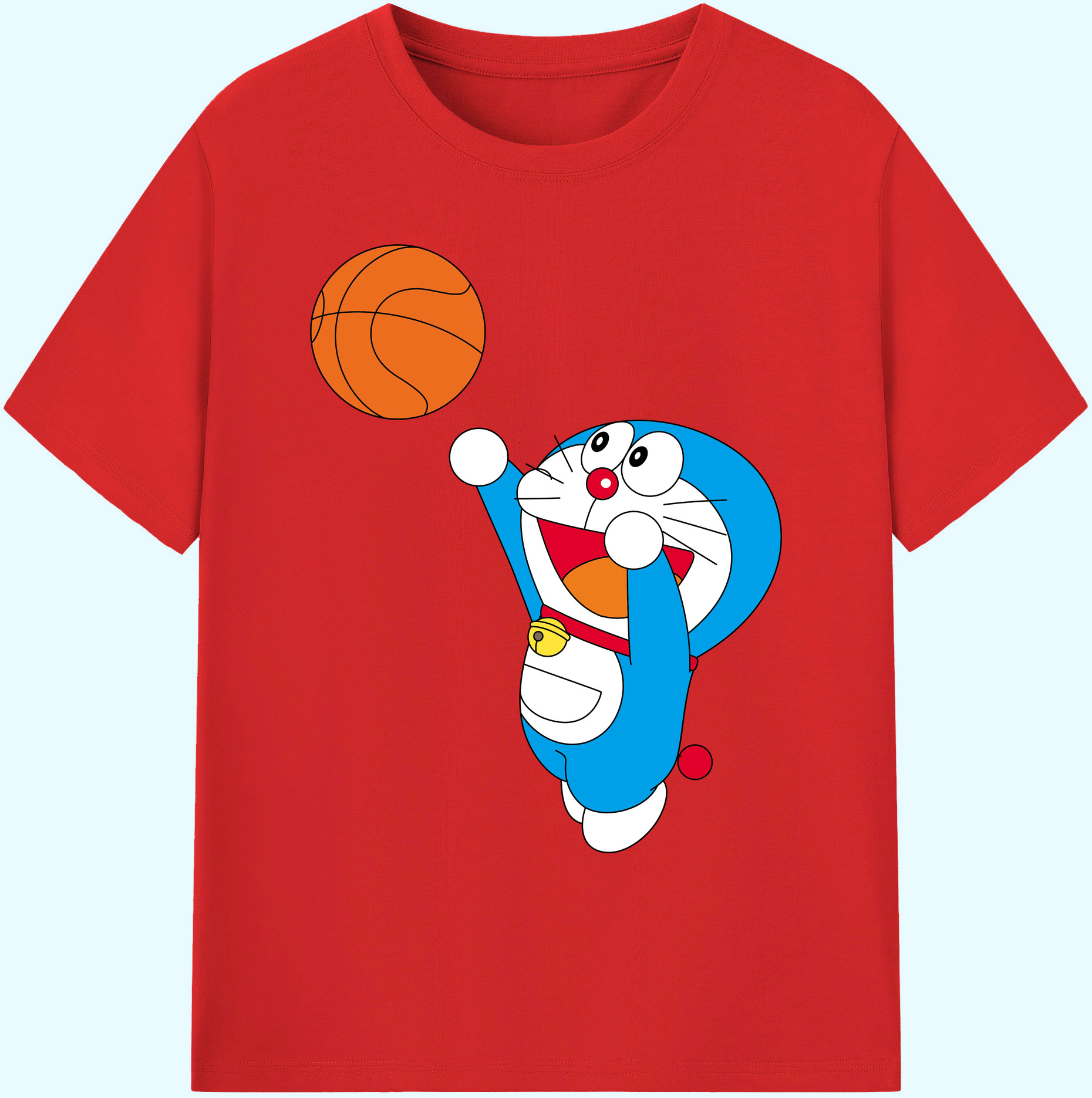 （画像用） ドラえもん Doraemon 綿100％ メンズ半袖Tシャツ｜肌触りやわらか＆通気性