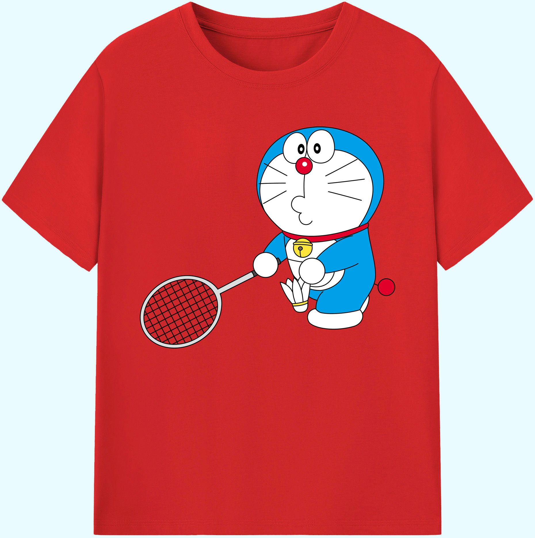 （画像用） ドラえもん Doraemon 綿100％ メンズ半袖Tシャツ｜肌触りやわらか＆通気性