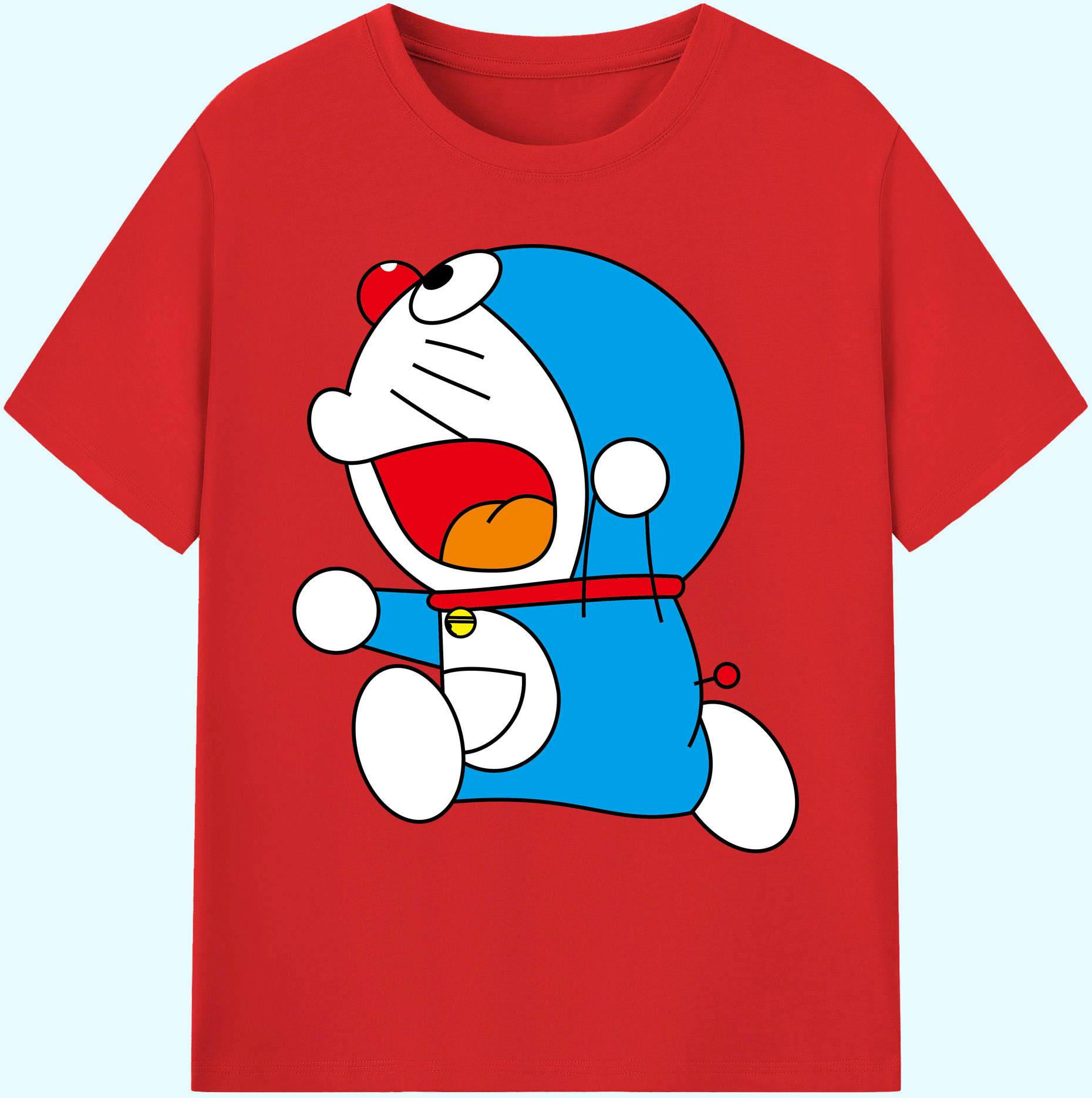 （画像用） ドラえもん Doraemon 綿100％ メンズ半袖Tシャツ｜肌触りやわらか＆通気性