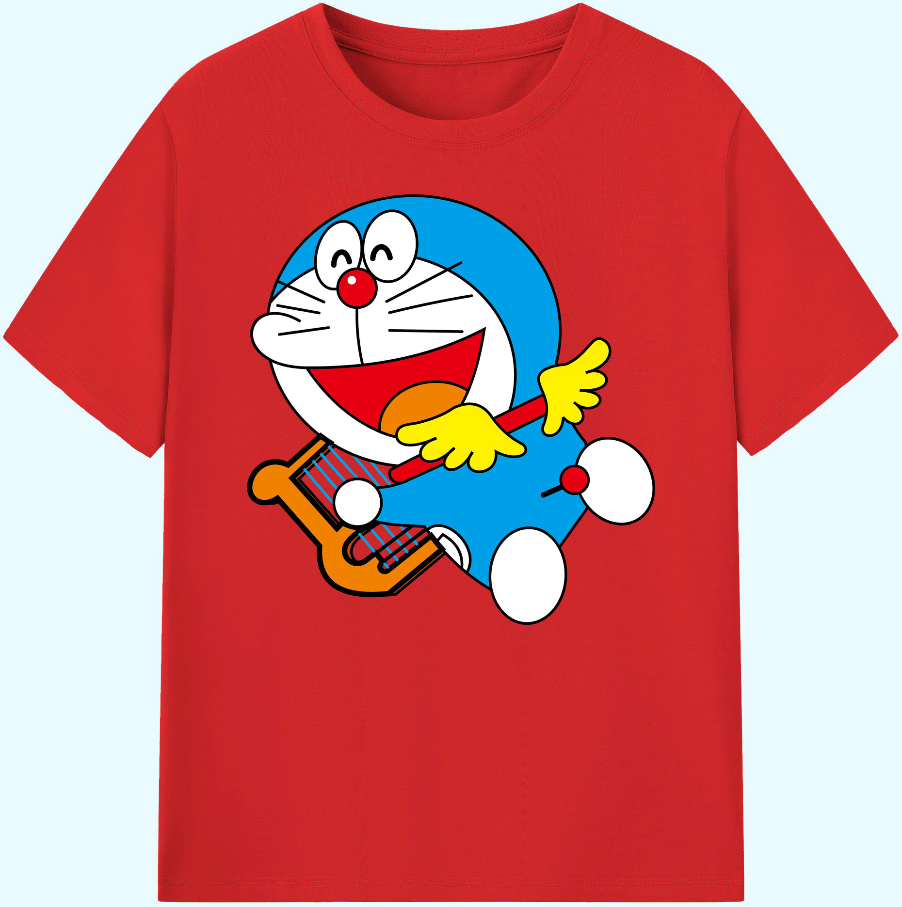 （画像用） ドラえもん Doraemon 綿100％ メンズ半袖Tシャツ｜肌触りやわらか＆通気性