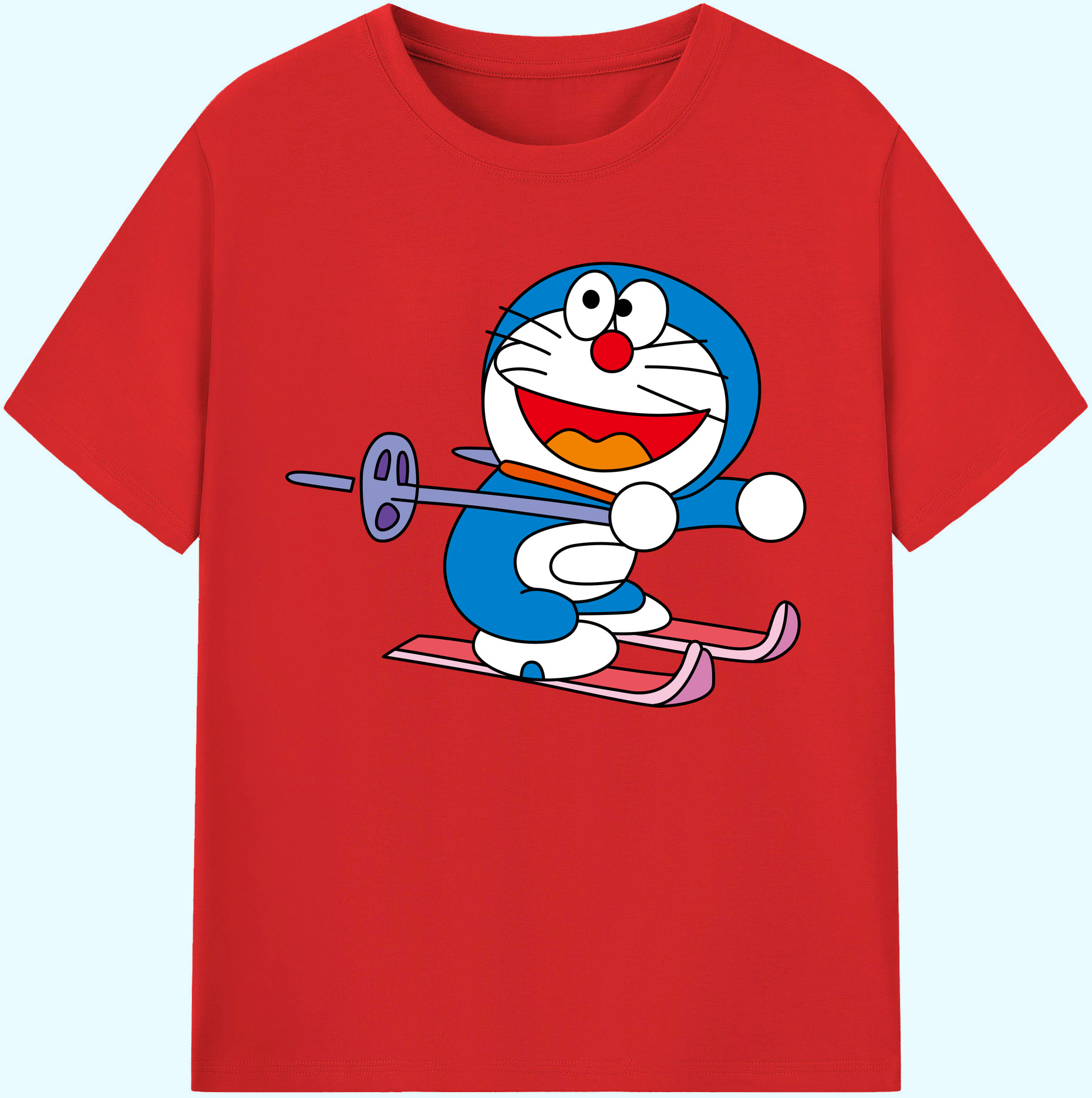 （画像用） ドラえもん Doraemon 綿100％ メンズ半袖Tシャツ｜肌触りやわらか＆通気性