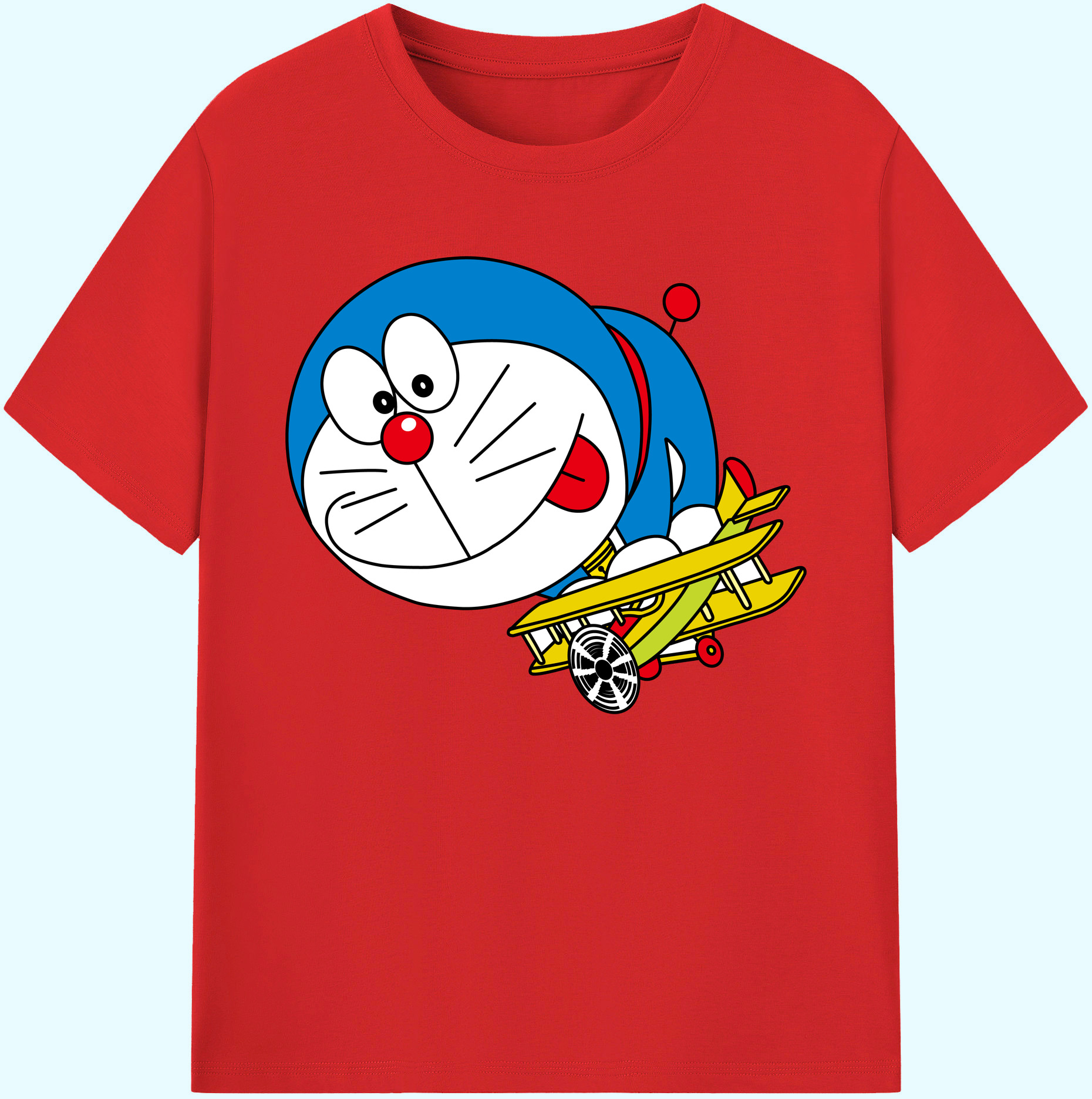 （画像用） ドラえもん Doraemon 綿100％ メンズ半袖Tシャツ｜肌触りやわらか＆通気性