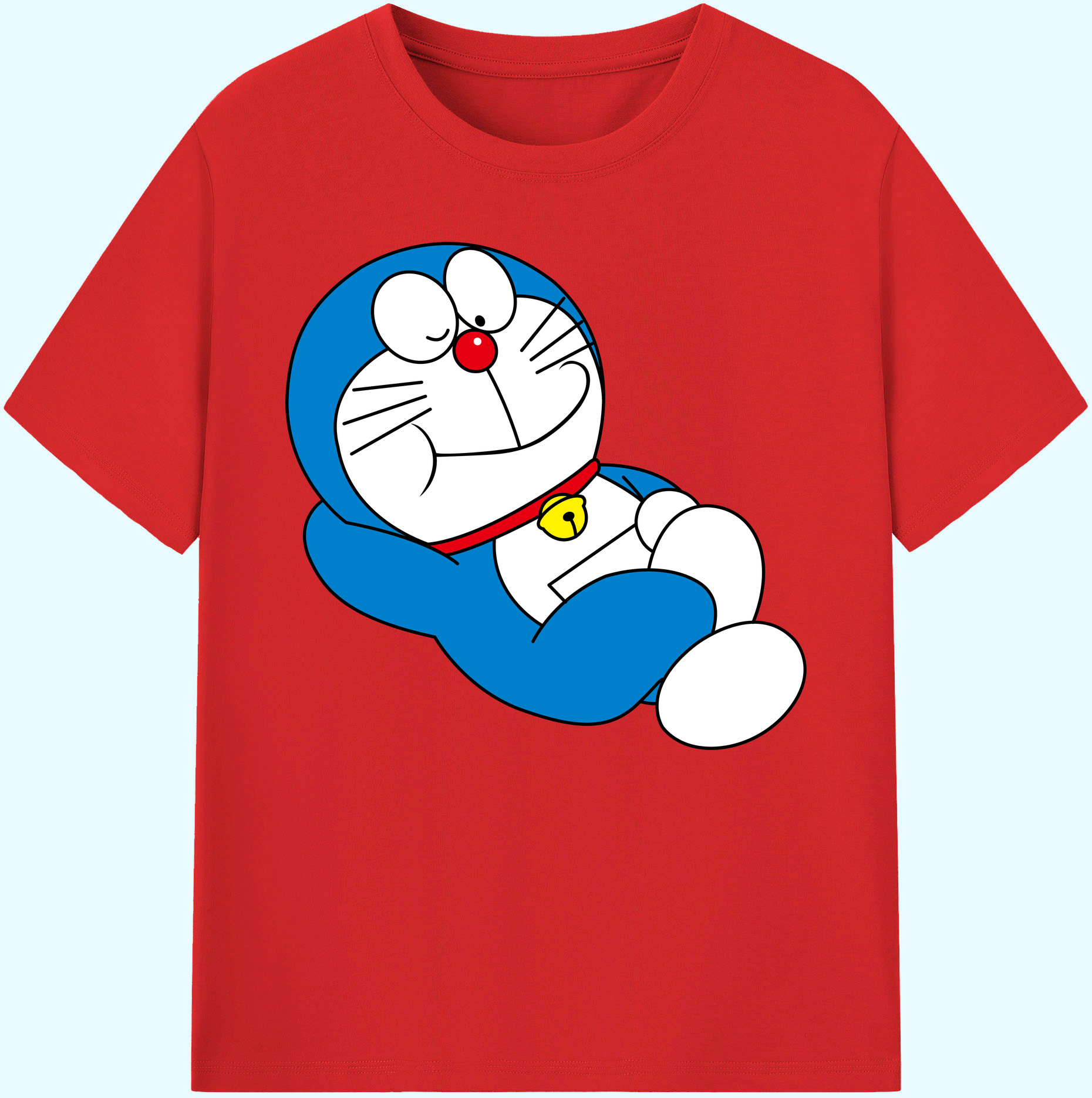 （画像用） ドラえもん Doraemon 綿100％ メンズ半袖Tシャツ｜肌触りやわらか＆通気性