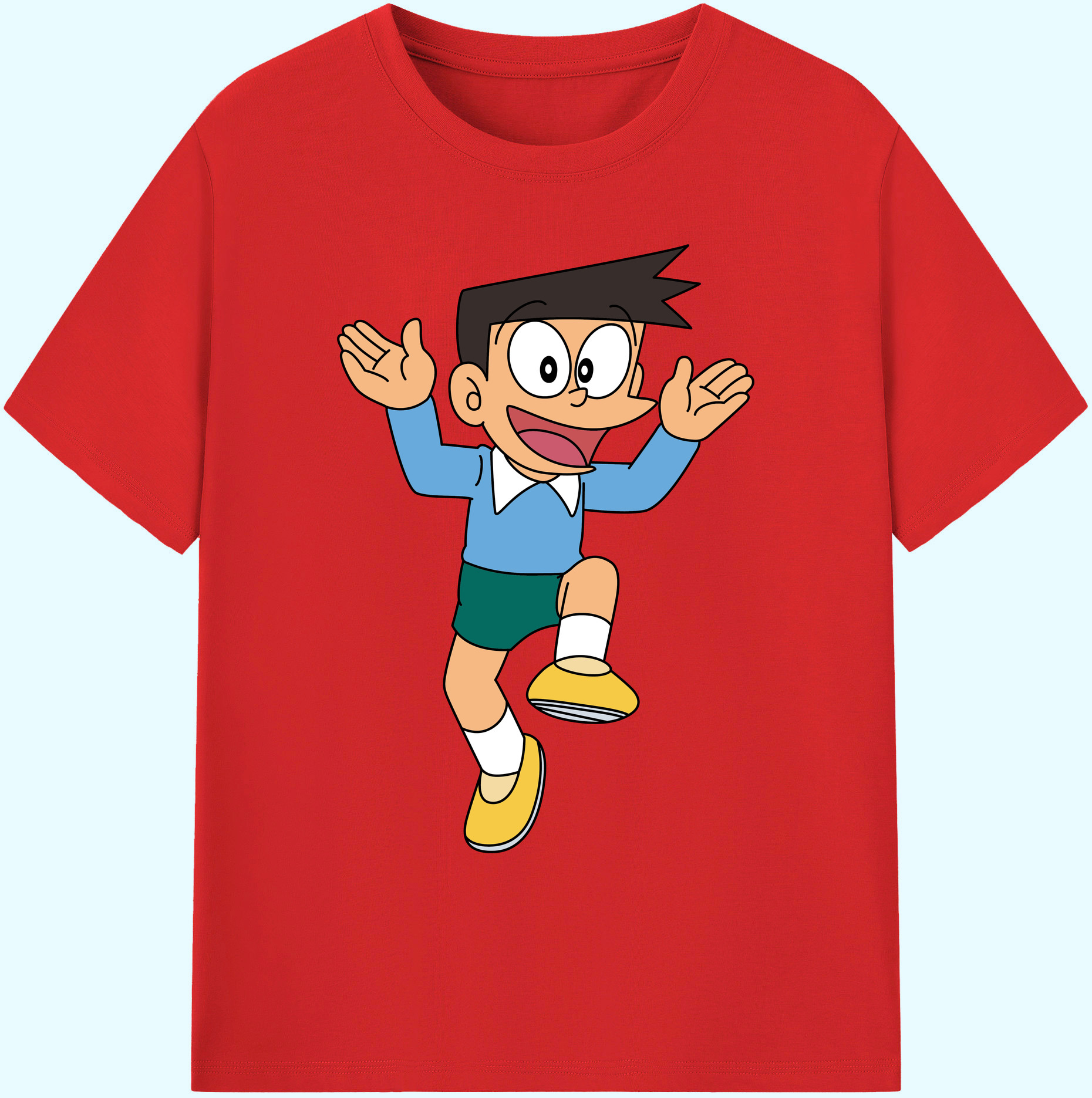 （画像用） ドラえもん 骨川 スネ夫 Doraemon Honekawa Suneo 綿100％ メンズ半袖Tシャツ｜肌触りやわらか＆通気性