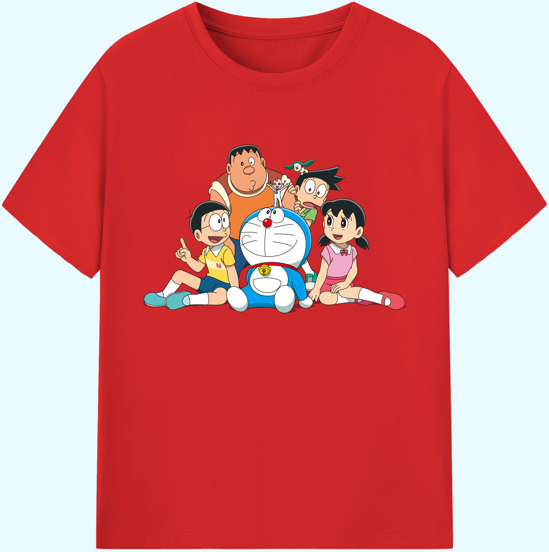 （画像用） ドラえもん Doraemon 綿100％ メンズ半袖Tシャツ｜肌触りやわらか＆通気性