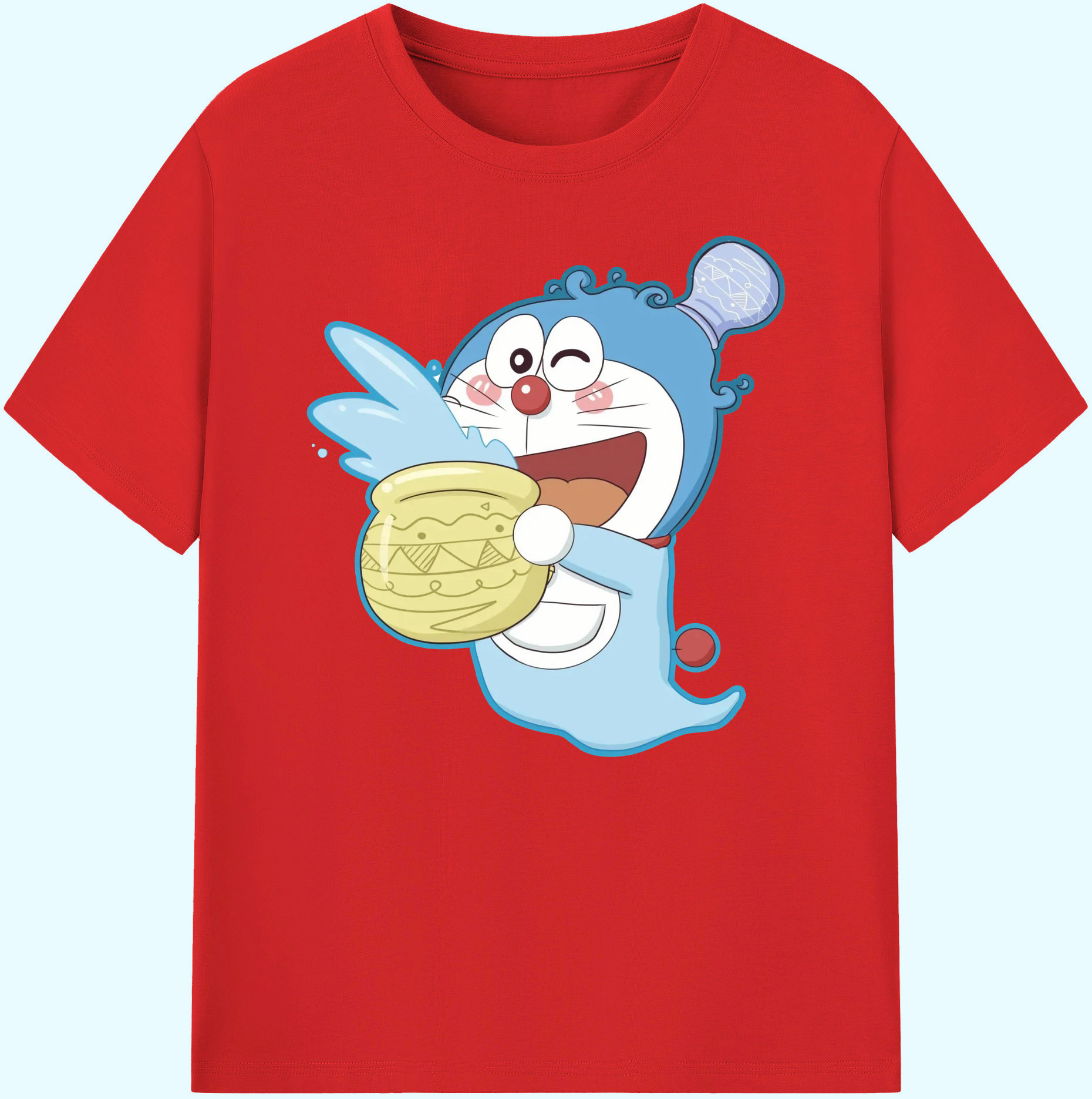 （画像用） ドラえもん Doraemon 綿100％ メンズ半袖Tシャツ｜肌触りやわらか＆通気性