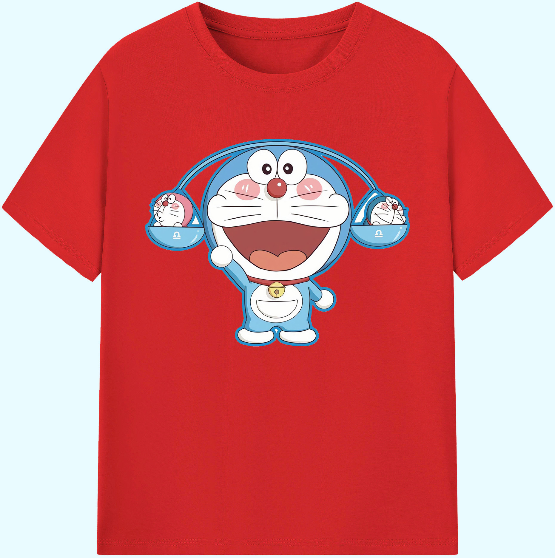 （画像用） ドラえもん Doraemon 綿100％ メンズ半袖Tシャツ｜肌触りやわらか＆通気性