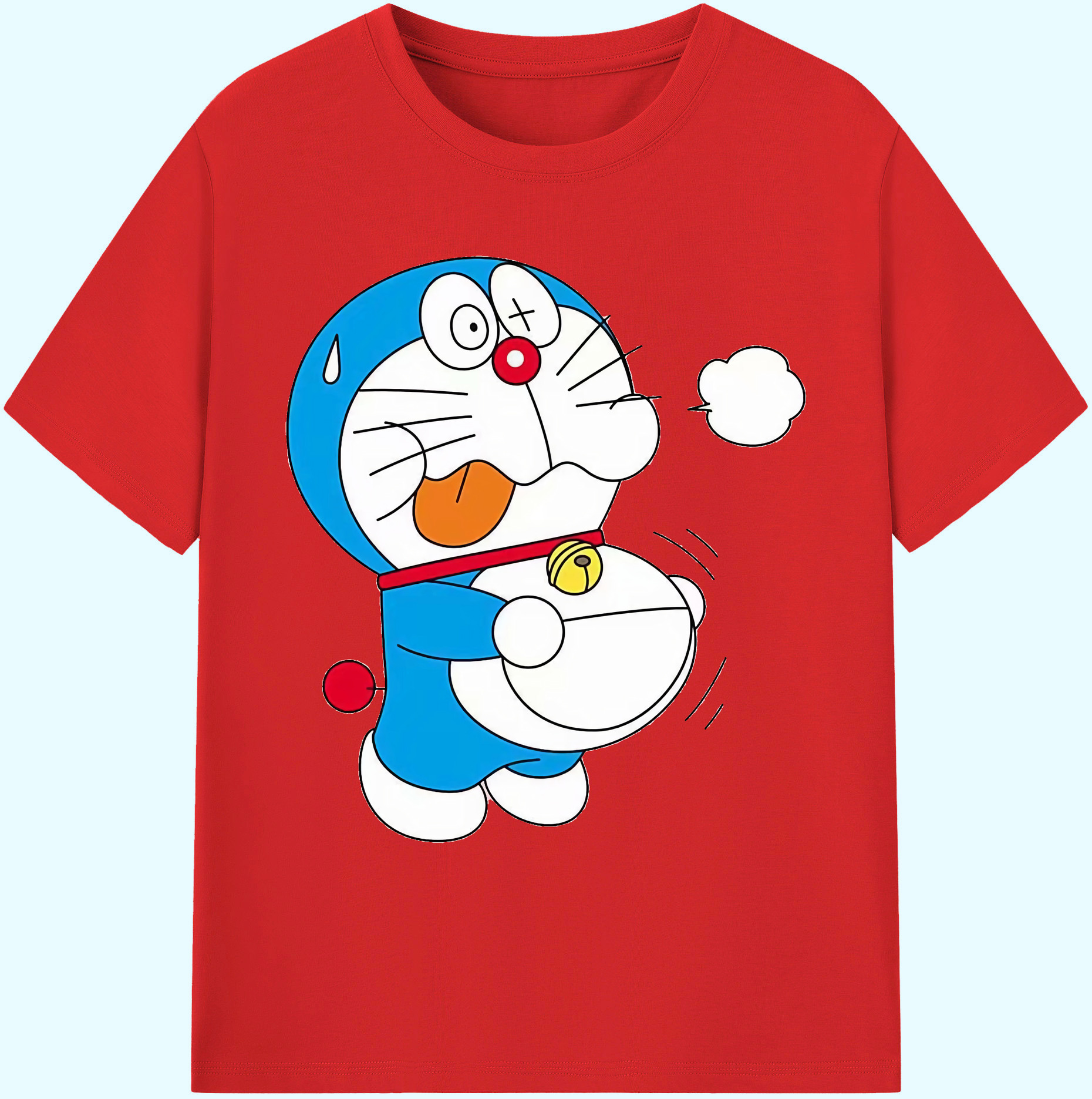 （画像用） ドラえもん Doraemon 綿100％ メンズ半袖Tシャツ｜肌触りやわらか＆通気性
