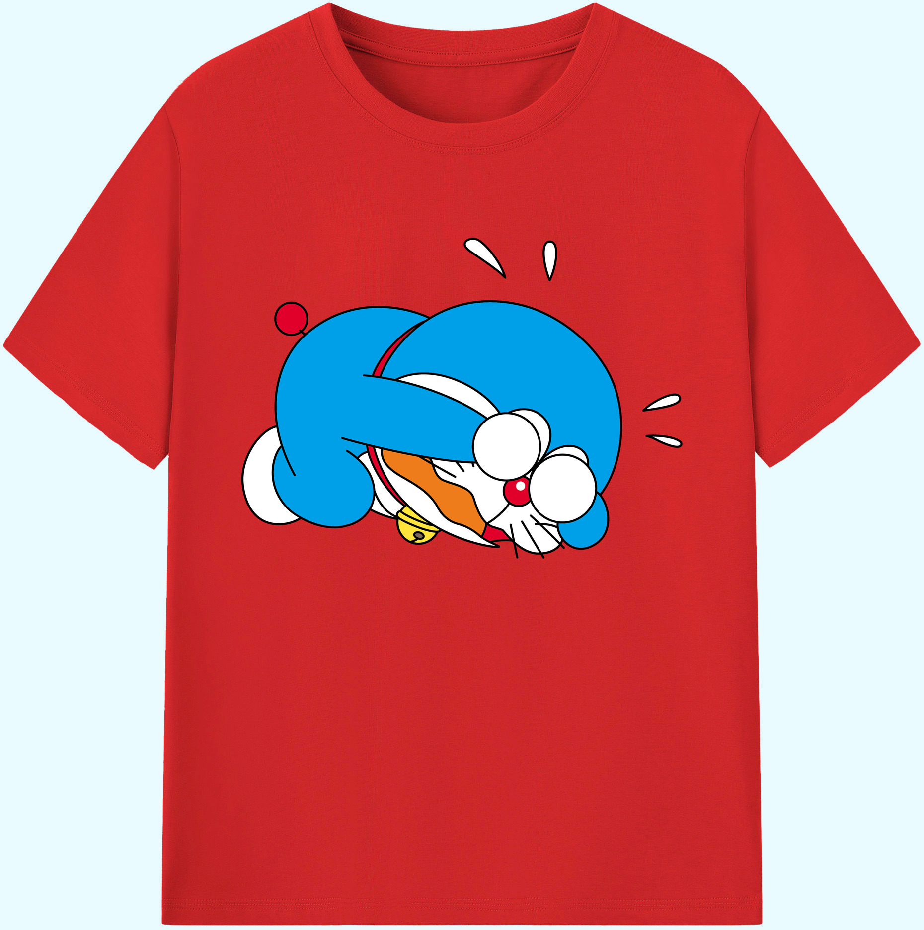 （画像用） ドラえもん Doraemon 綿100％ メンズ半袖Tシャツ｜肌触りやわらか＆通気性