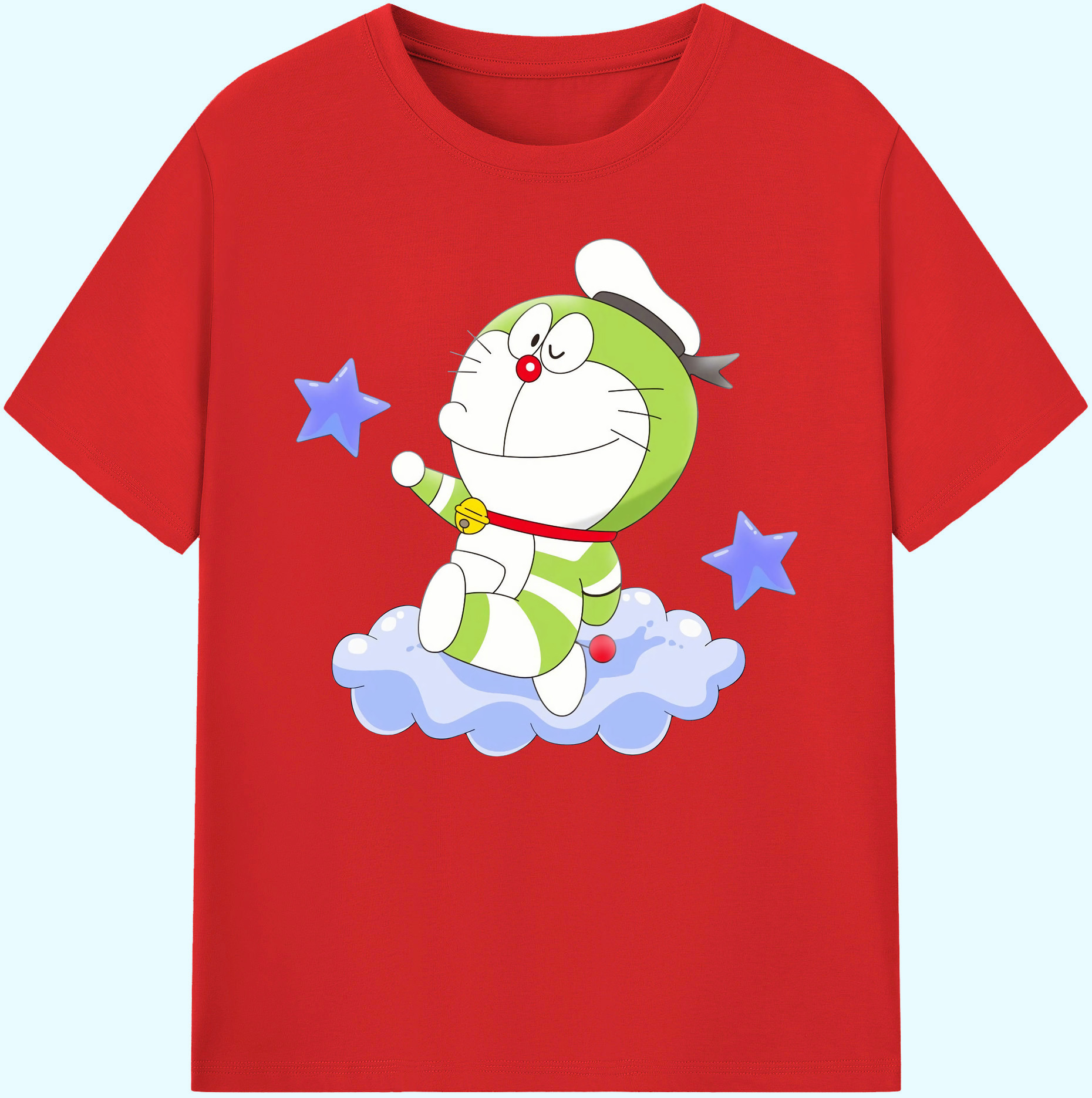 （画像用） ドラえもん Doraemon 綿100％ メンズ半袖Tシャツ｜肌触りやわらか＆通気性