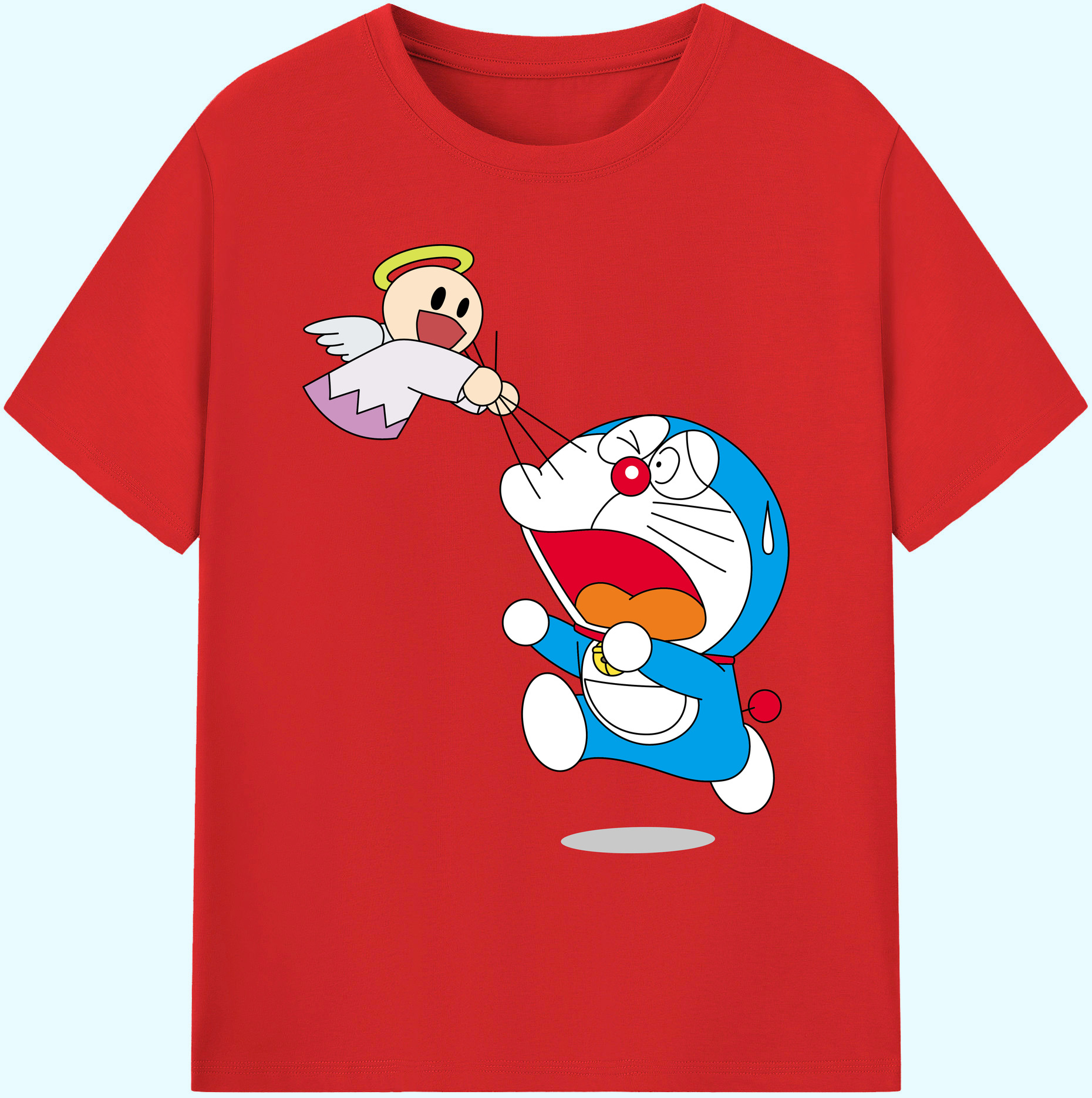（画像用） ドラえもん Doraemon 綿100％ メンズ半袖Tシャツ｜肌触りやわらか＆通気性