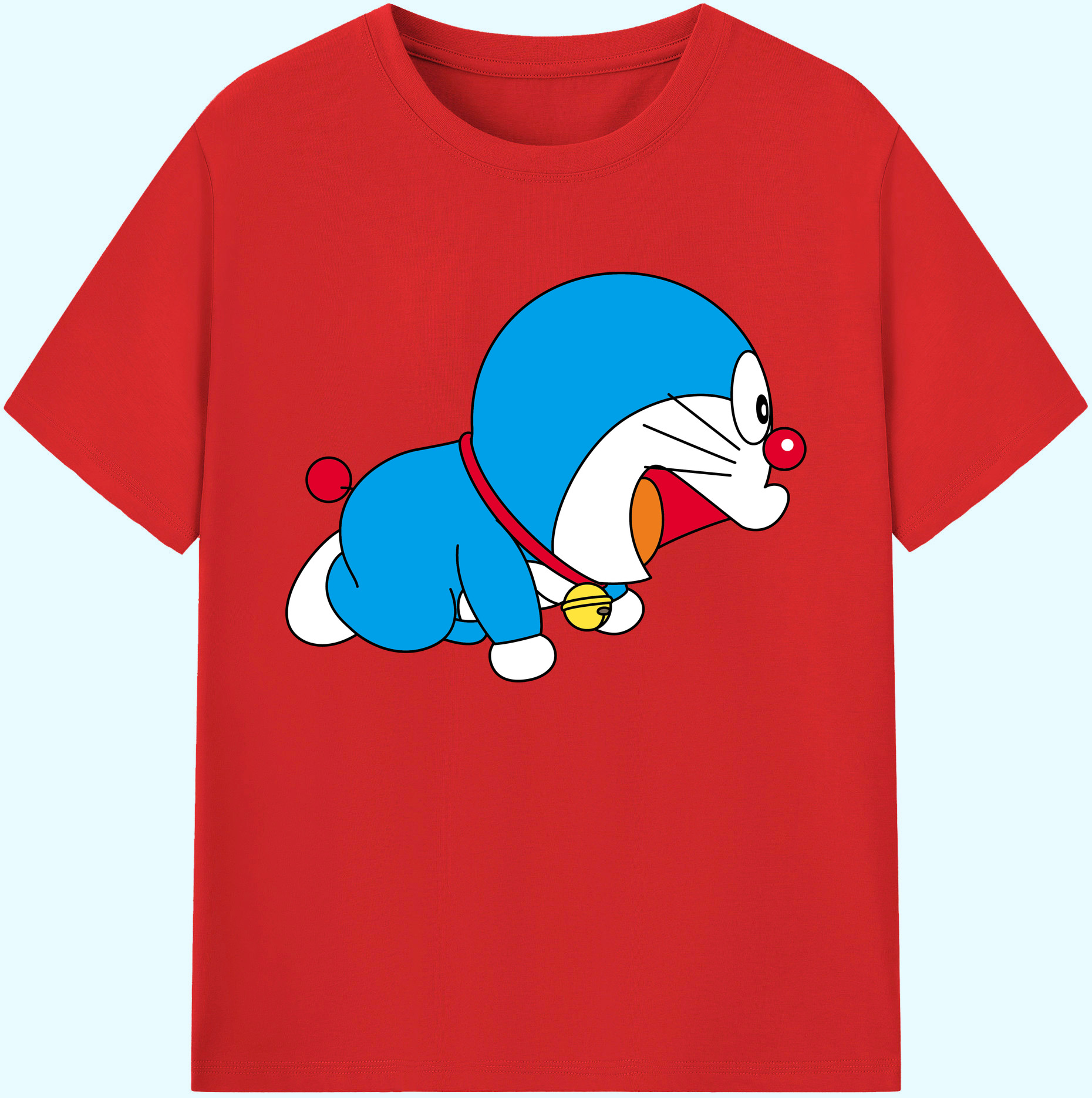 （画像用） ドラえもん Doraemon 綿100％ メンズ半袖Tシャツ｜肌触りやわらか＆通気性