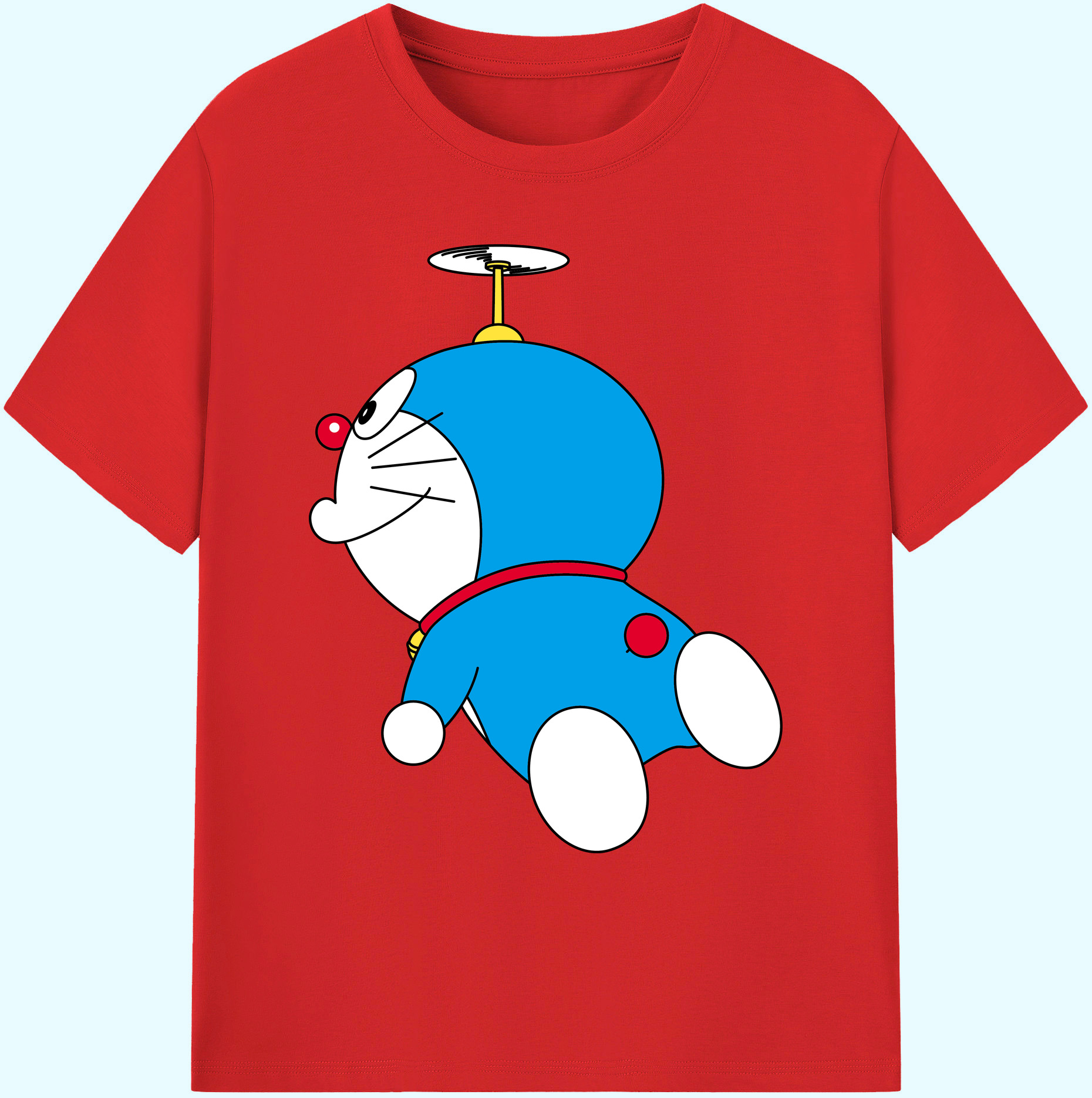 （画像用） ドラえもん Doraemon 綿100％ メンズ半袖Tシャツ｜肌触りやわらか＆通気性