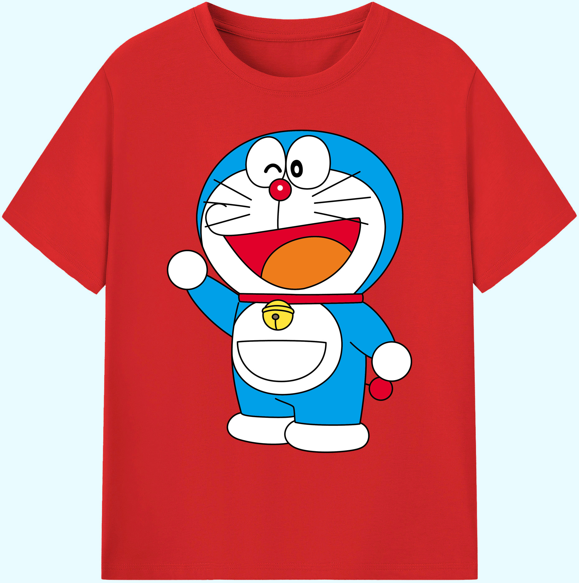 （画像用） ドラえもん Doraemon 綿100％ メンズ半袖Tシャツ｜肌触りやわらか＆通気性