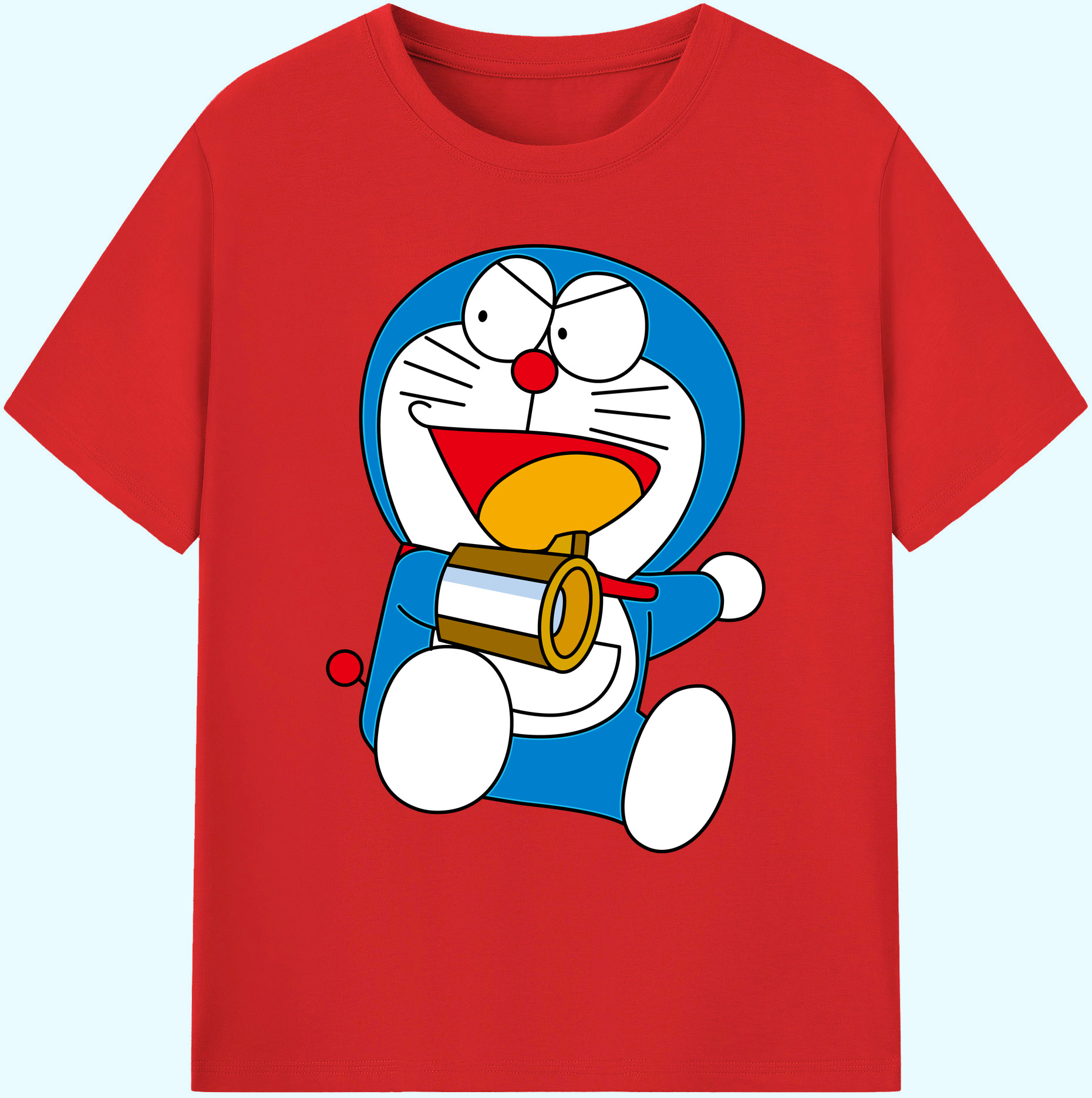 （画像用） ドラえもん Doraemon 綿100％ メンズ半袖Tシャツ｜肌触りやわらか＆通気性