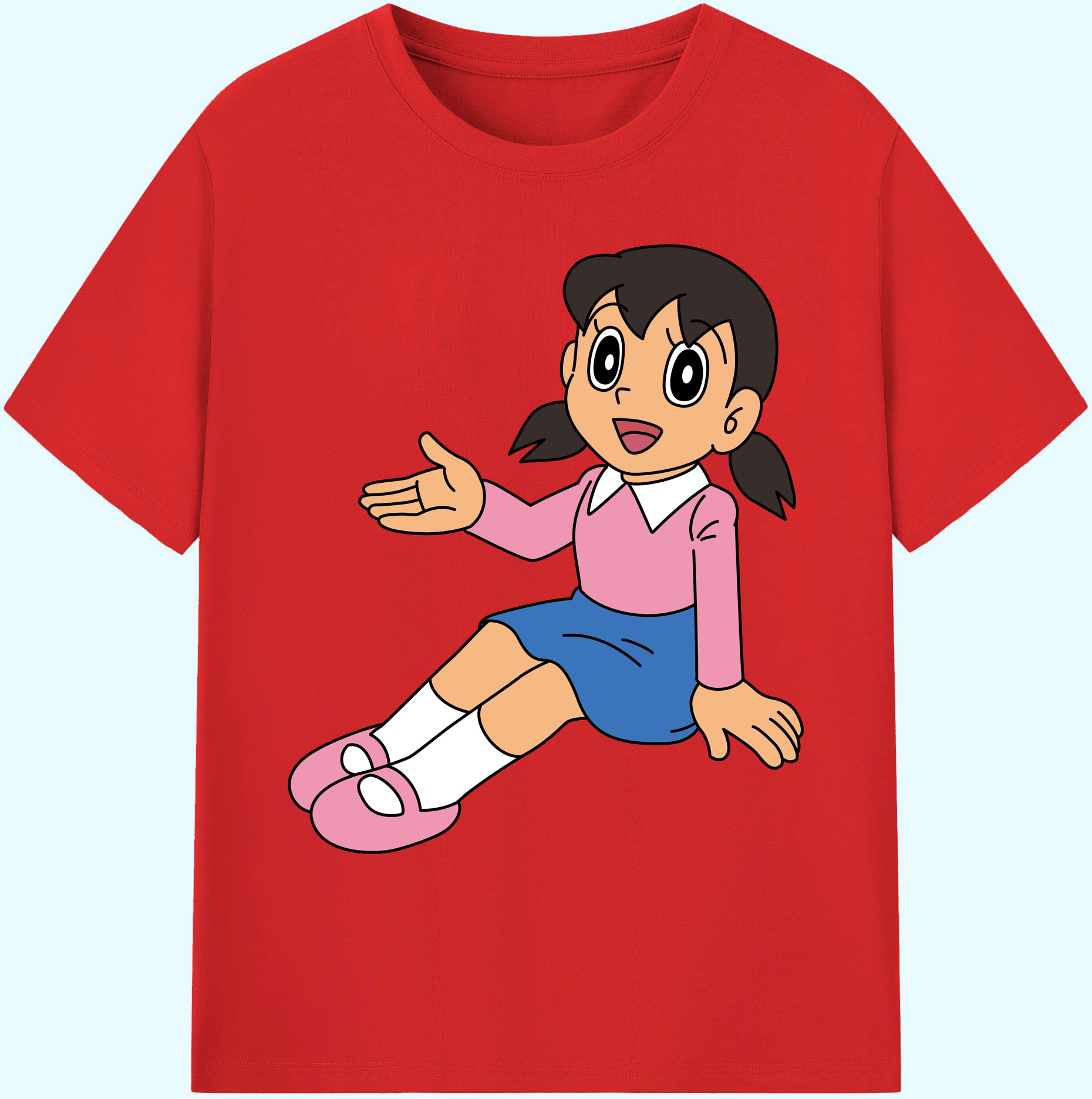 （画像用） ドラえもん みなもと しずか Doraemon Shizuka Minamoto 綿100％ メンズ半袖Tシャツ｜肌触りやわらか＆通気性
