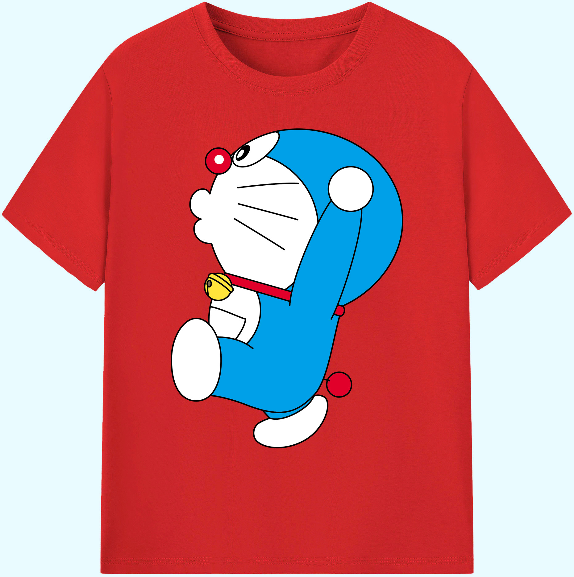 （画像用） ドラえもん Doraemon 綿100％ メンズ半袖Tシャツ｜肌触りやわらか＆通気性