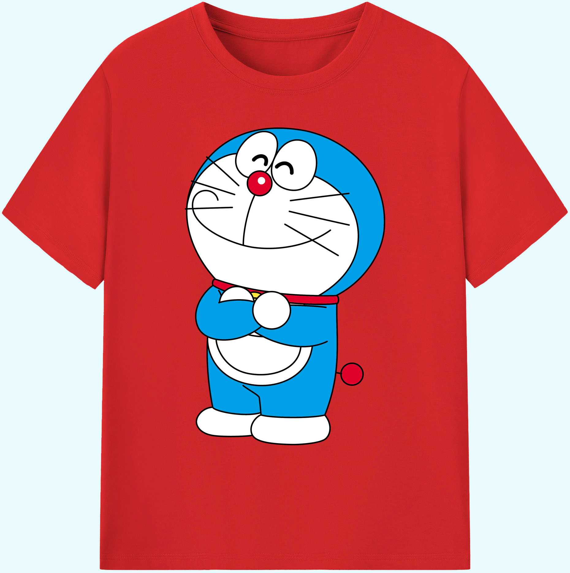 （画像用） ドラえもん Doraemon 綿100％ メンズ半袖Tシャツ｜肌触りやわらか＆通気性