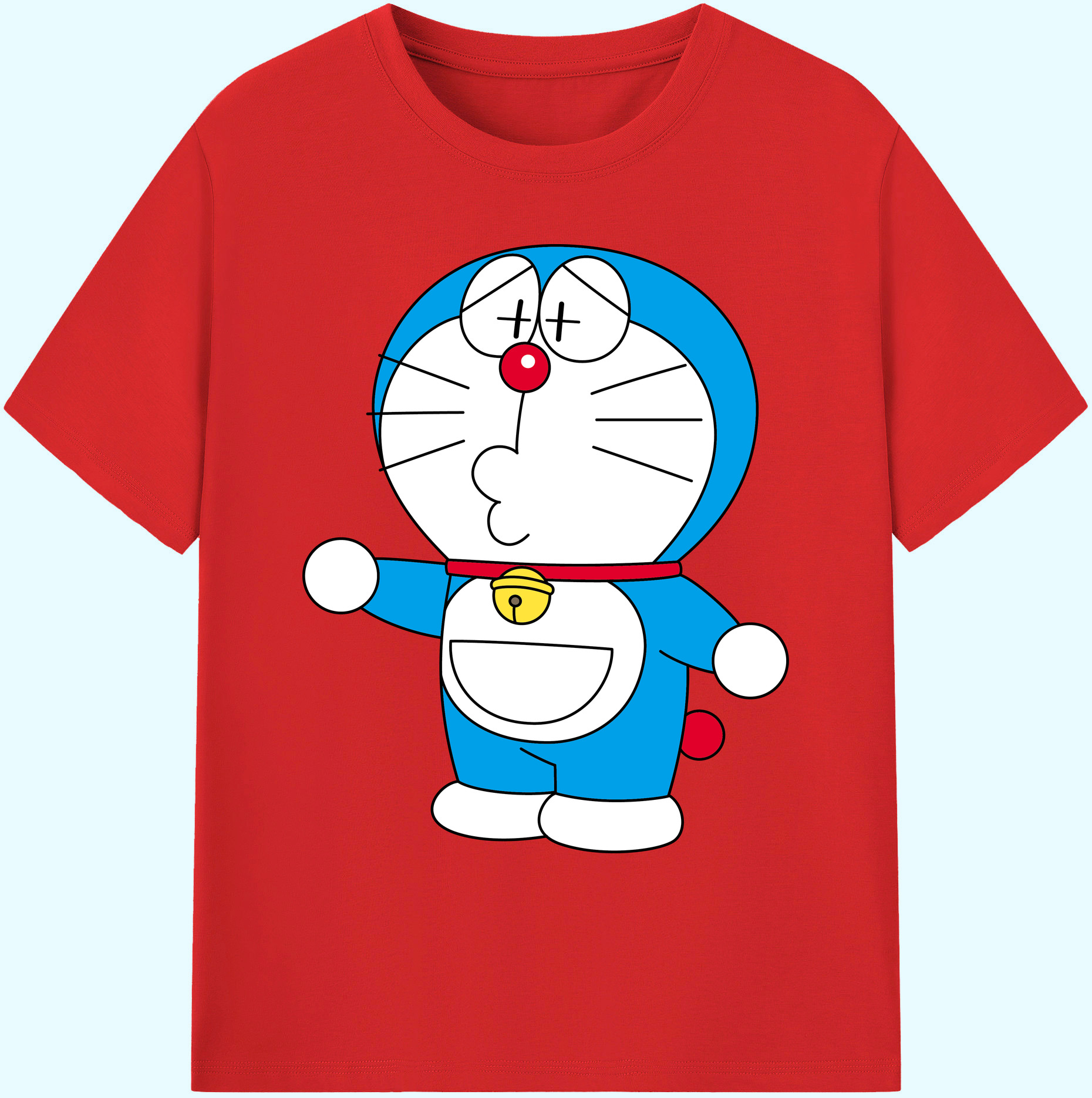 （画像用） ドラえもん Doraemon 綿100％ メンズ半袖Tシャツ｜肌触りやわらか＆通気性