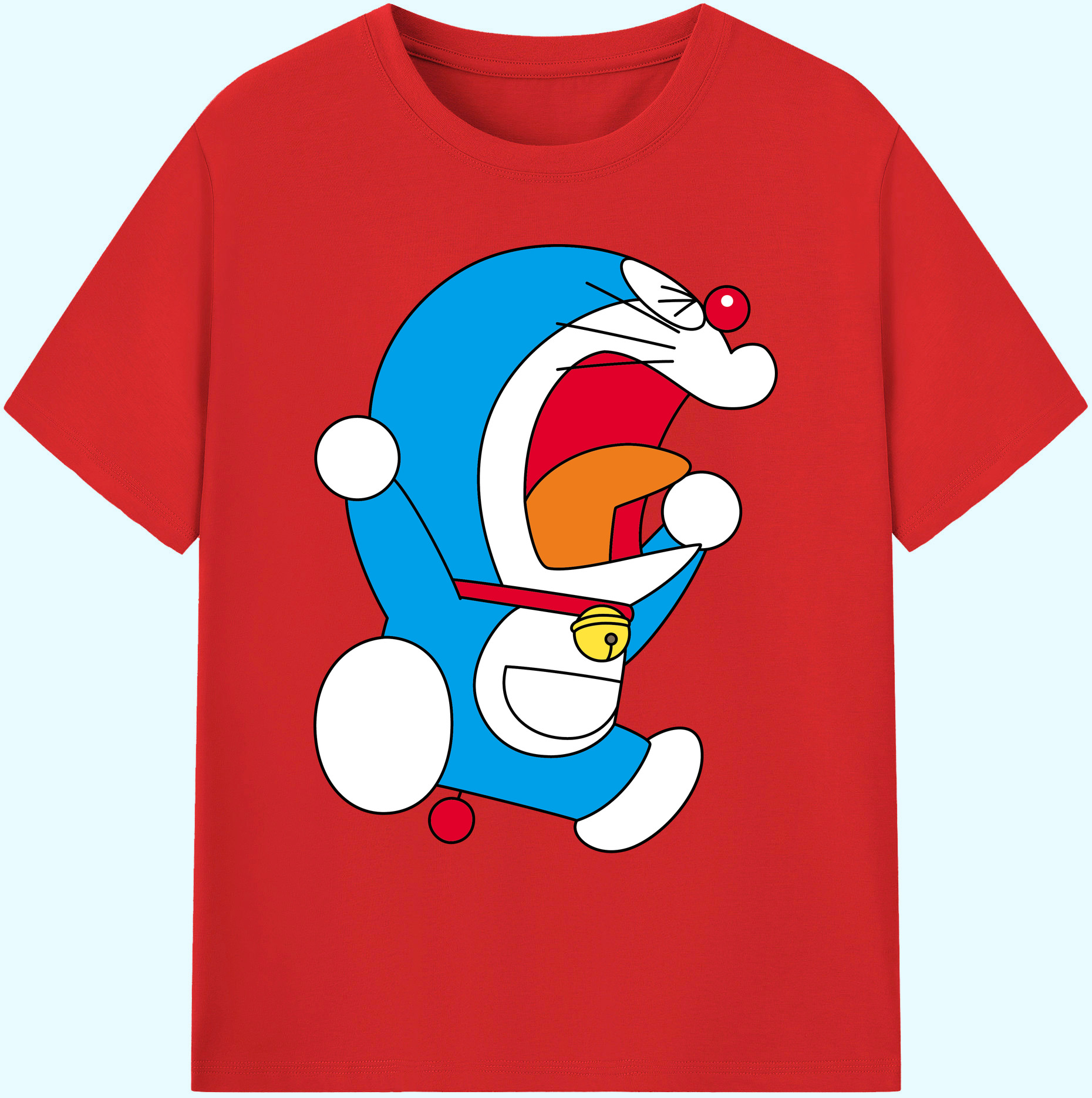 （画像用） ドラえもん Doraemon 綿100％ メンズ半袖Tシャツ｜肌触りやわらか＆通気性