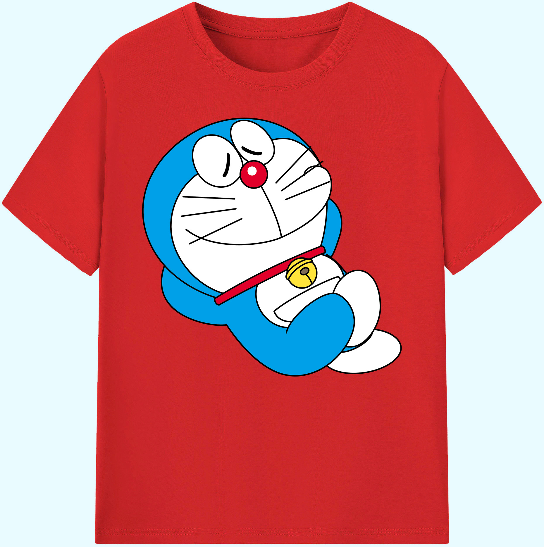 （画像用） ドラえもん Doraemon 綿100％ メンズ半袖Tシャツ｜肌触りやわらか＆通気性