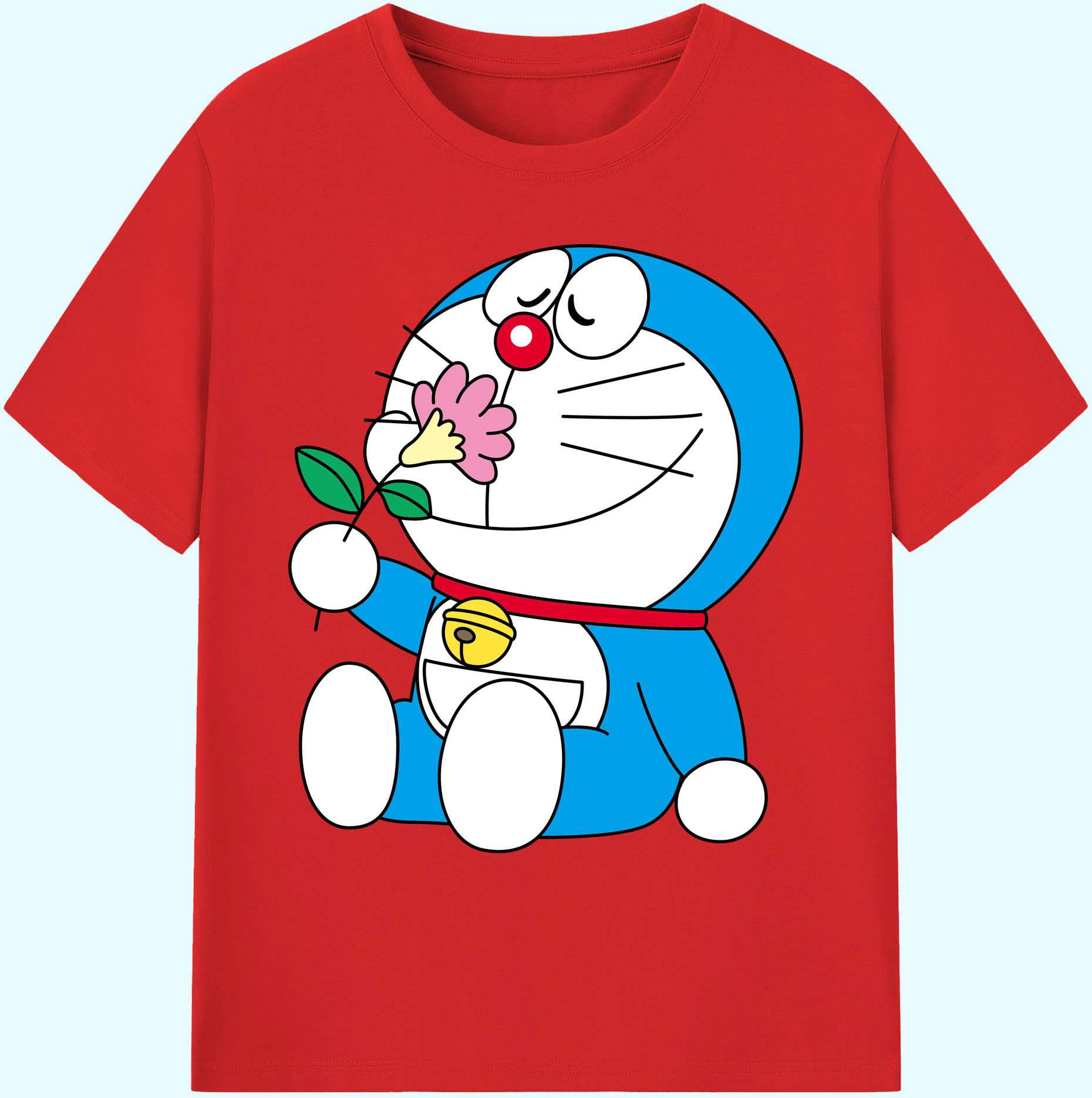 （画像用） ドラえもん Doraemon 綿100％ メンズ半袖Tシャツ｜肌触りやわらか＆通気性