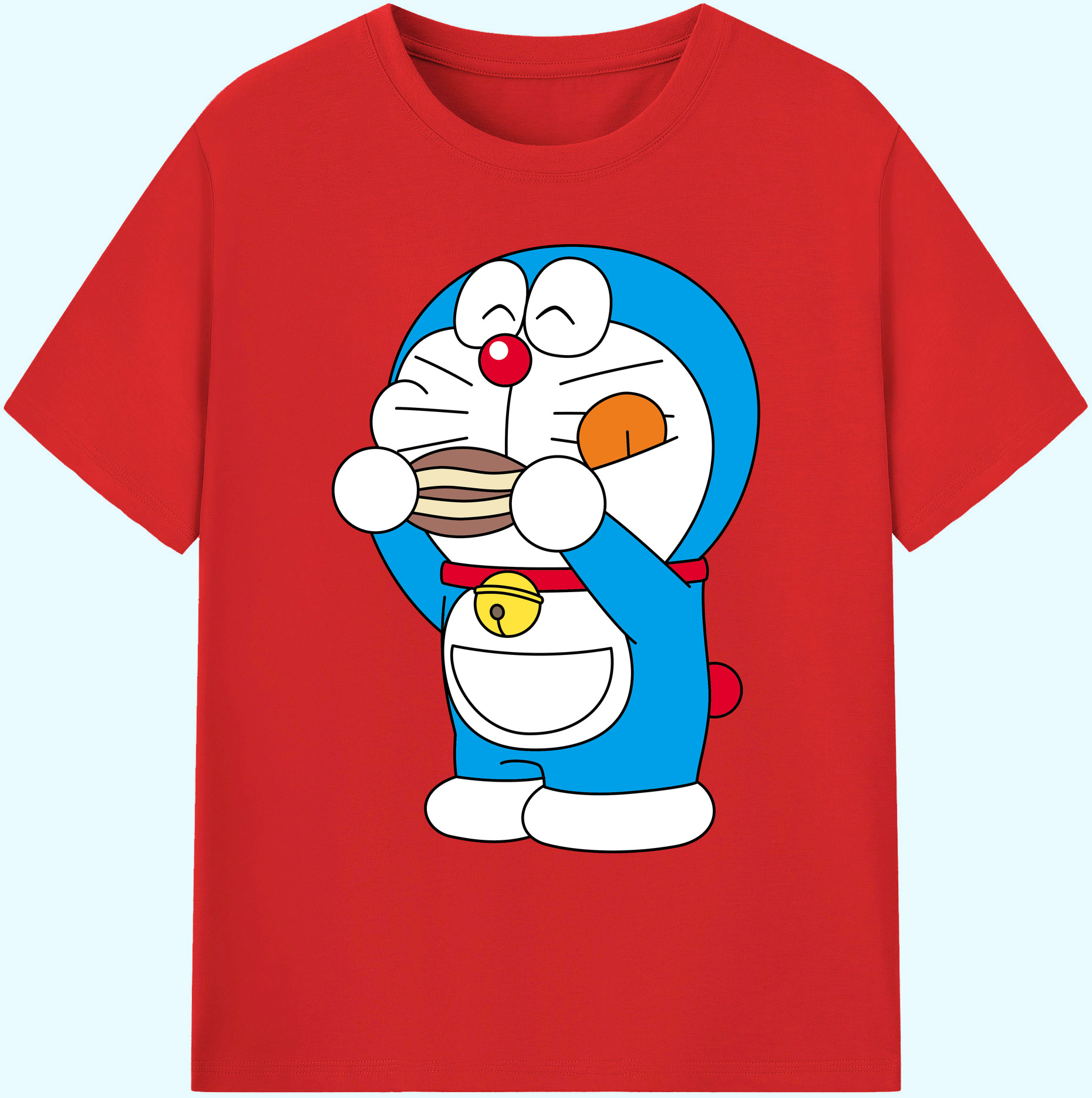 （画像用） ドラえもん Doraemon 綿100％ メンズ半袖Tシャツ｜肌触りやわらか＆通気性