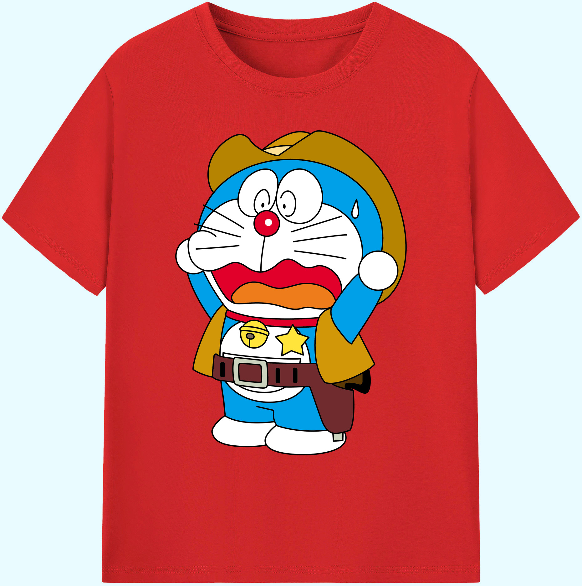 （画像用） ドラえもん Doraemon 綿100％ メンズ半袖Tシャツ｜肌触りやわらか＆通気性
