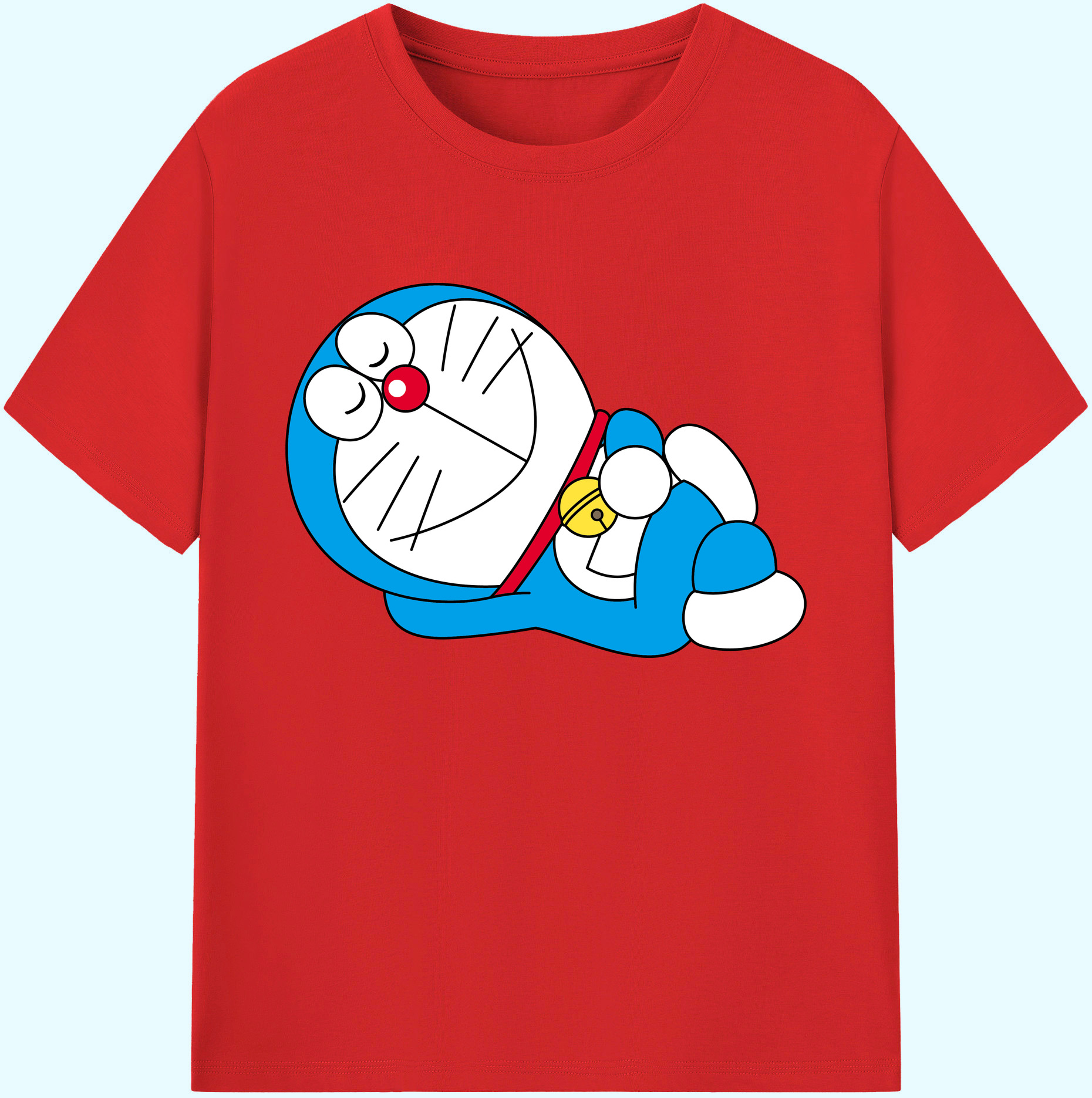 （画像用） ドラえもん Doraemon 綿100％ メンズ半袖Tシャツ｜肌触りやわらか＆通気性