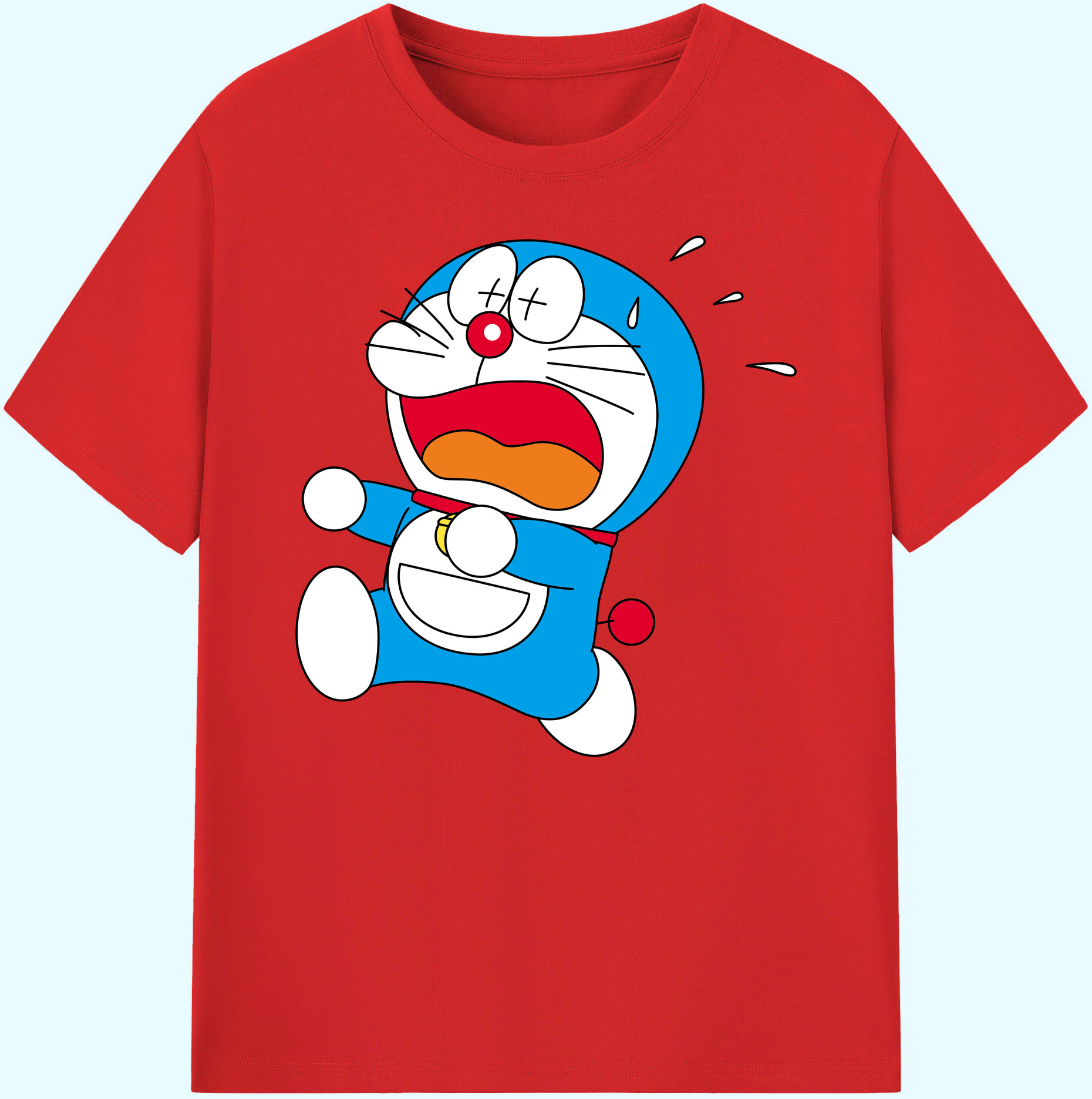 （画像用） ドラえもん Doraemon 綿100％ メンズ半袖Tシャツ｜肌触りやわらか＆通気性