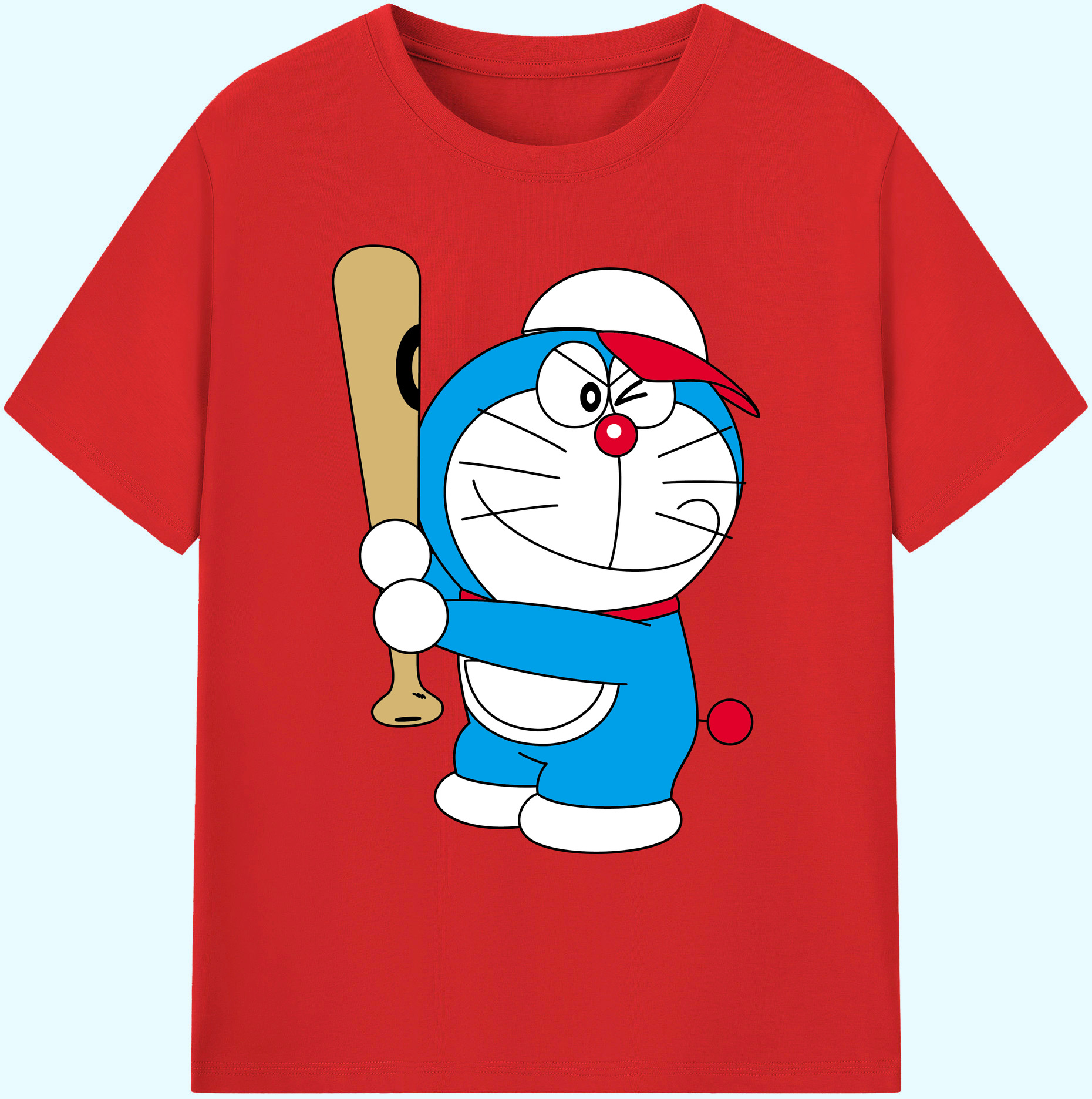 （画像用） ドラえもん Doraemon 綿100％ メンズ半袖Tシャツ｜肌触りやわらか＆通気性