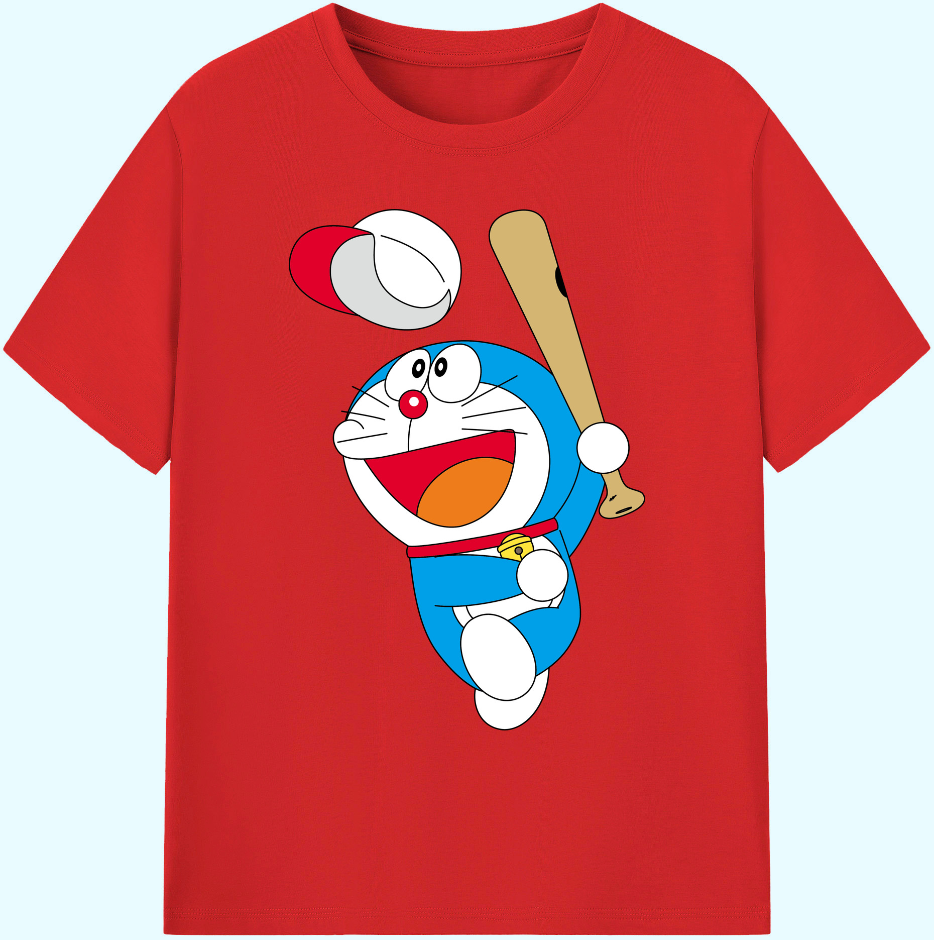 （画像用） ドラえもん Doraemon 綿100％ メンズ半袖Tシャツ｜肌触りやわらか＆通気性