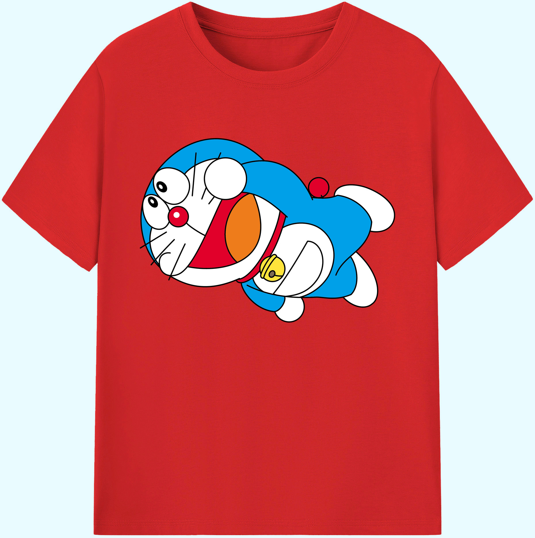 （画像用） ドラえもん Doraemon 綿100％ メンズ半袖Tシャツ｜肌触りやわらか＆通気性