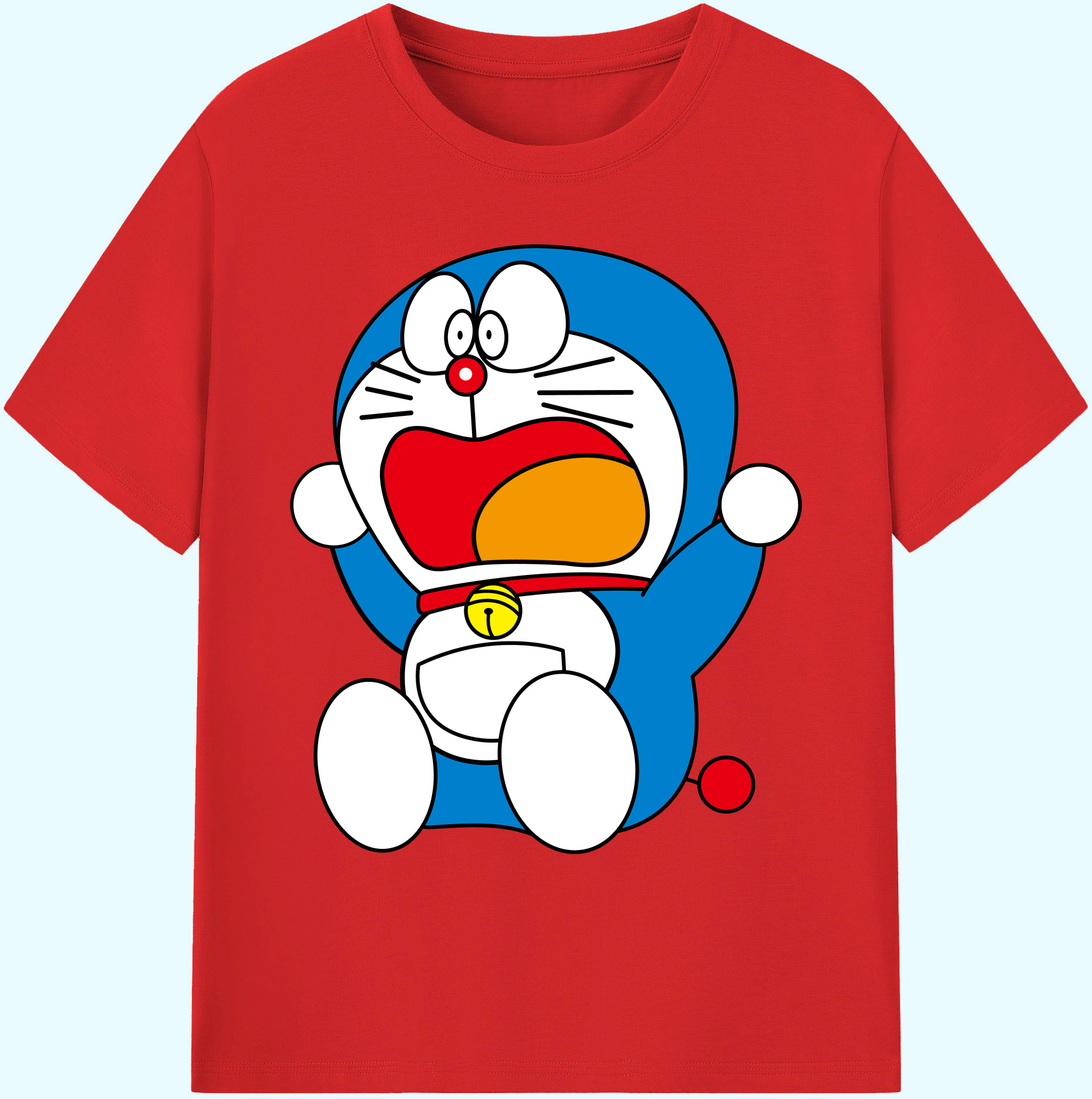 （画像用） ドラえもん Doraemon 綿100％ メンズ半袖Tシャツ｜肌触りやわらか＆通気性