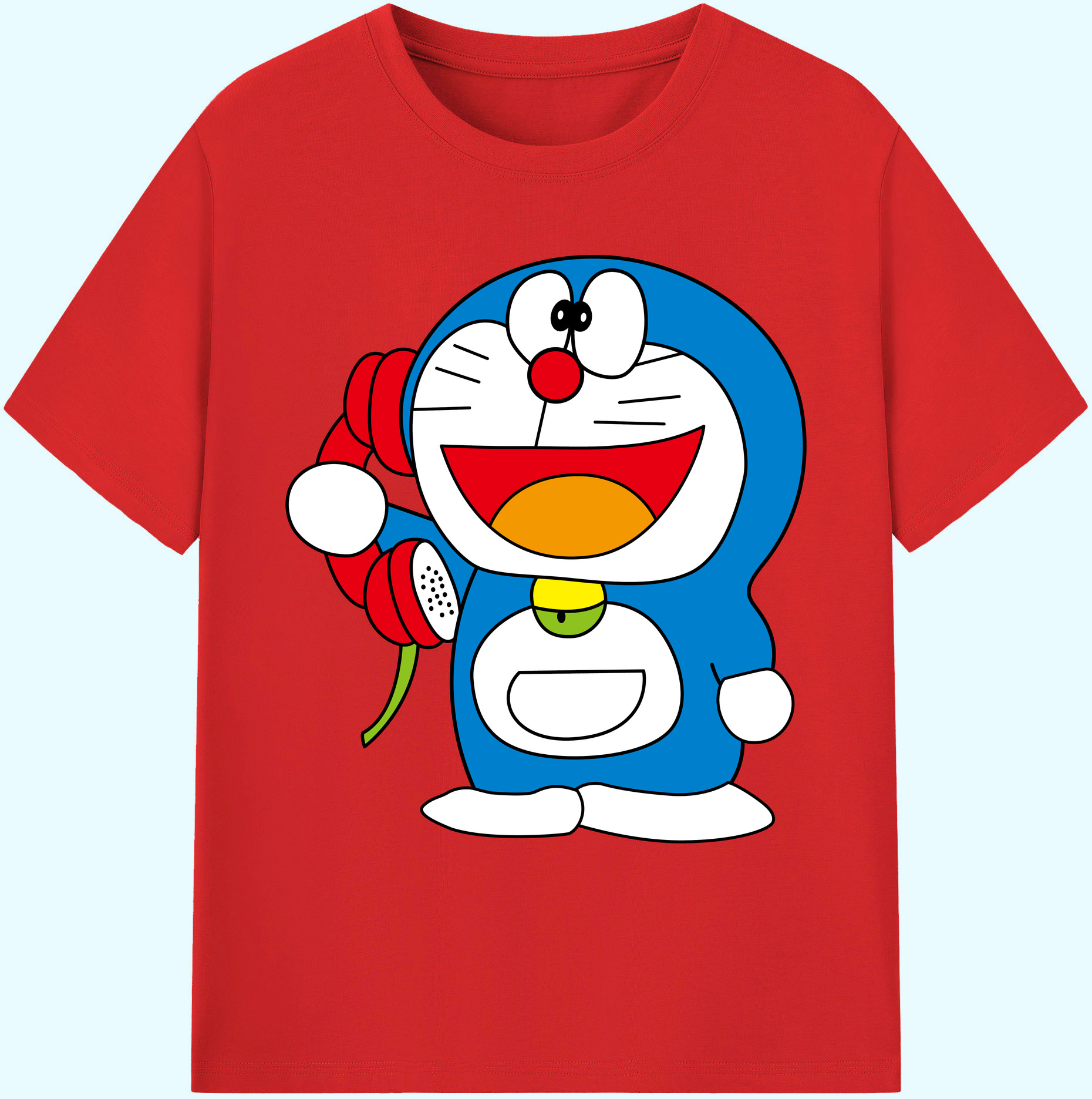 （画像用） ドラえもん Doraemon 綿100％ メンズ半袖Tシャツ｜肌触りやわらか＆通気性